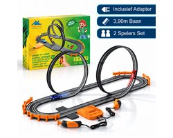 CosmoToys Elektrische Racebaan - 3,9 METER - Auto Speelgoed - voor Kinderen - Kinderspeelgoed - Autobaan Speelgoed - Looping