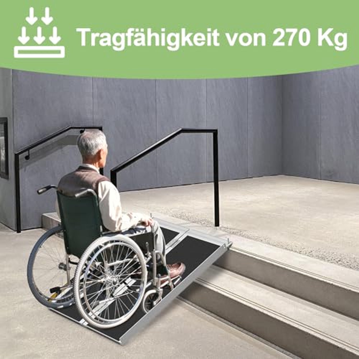 Draagbare Aluminium Rolstoelhelling met Antislip Oppervlak