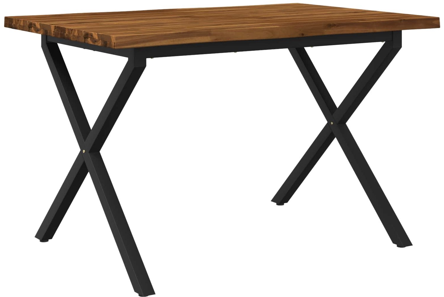vidaXL Eettafel - met - levendige - rand - 110 - x - 55 - x - 75 - cm Naturel en Zwart