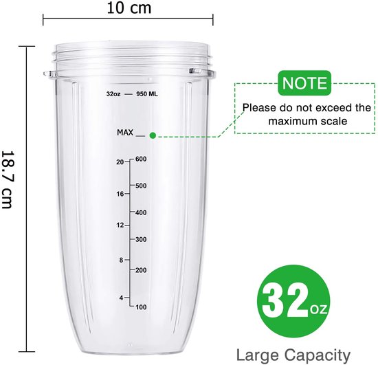 Blenderbeker 950 ml - BPA-vrij - Vaatwasserbestendig — afbeelding 4
