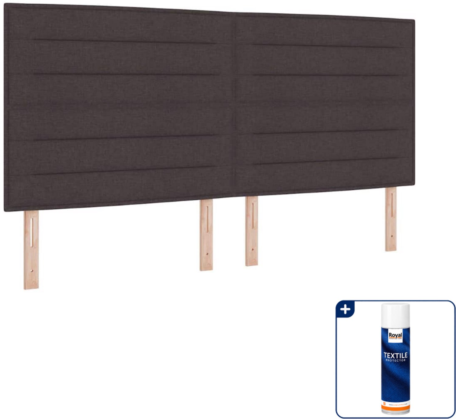 vidaXL boxspring met matras en led - 200 x 200 cm - stof - donkerbruin - Inclusief textielbeschermer 500 ml