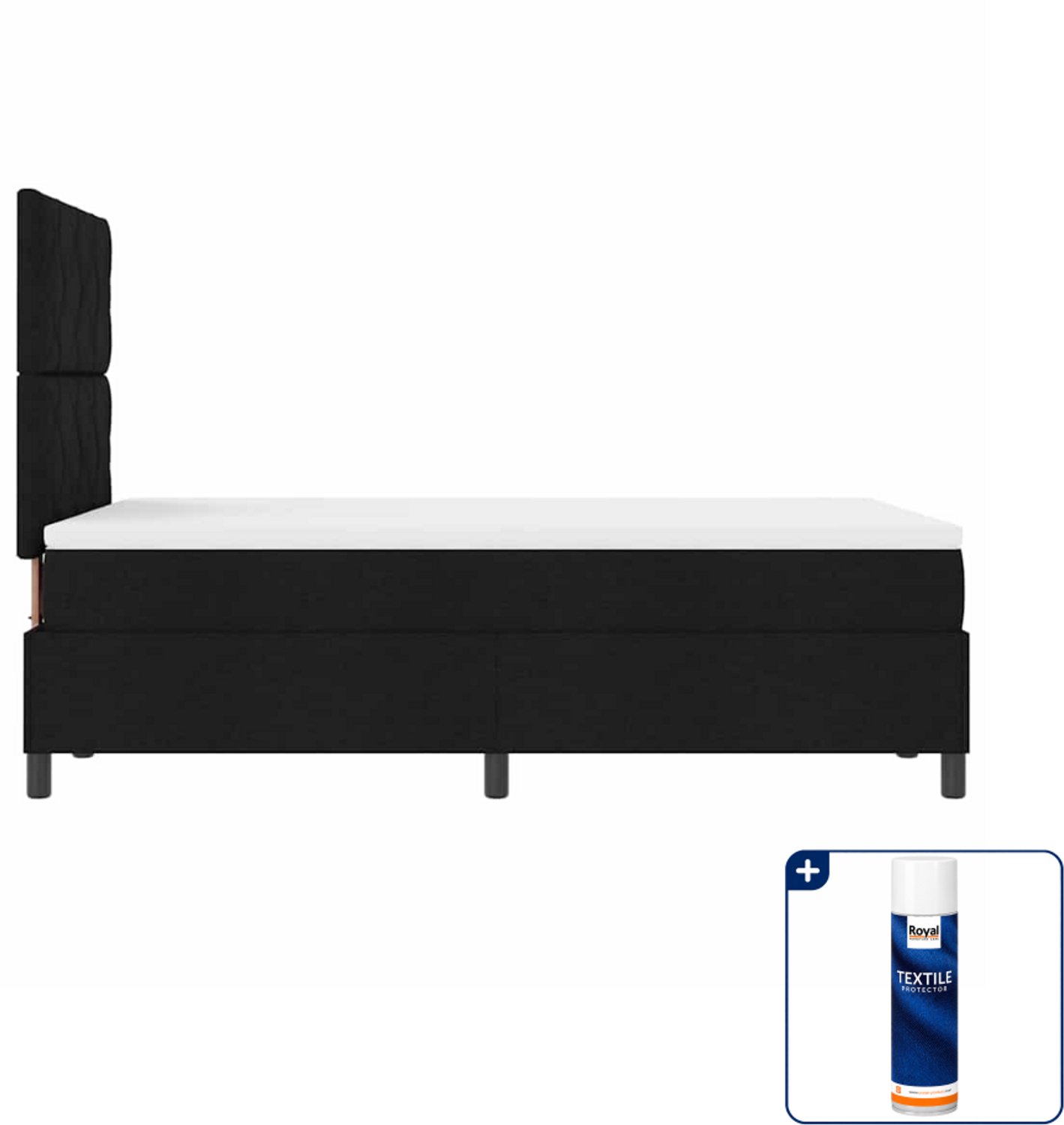 vidaXL boxspringbed - 120 x 200 cm - zwart - Inclusief textielbeschermer 500 ml