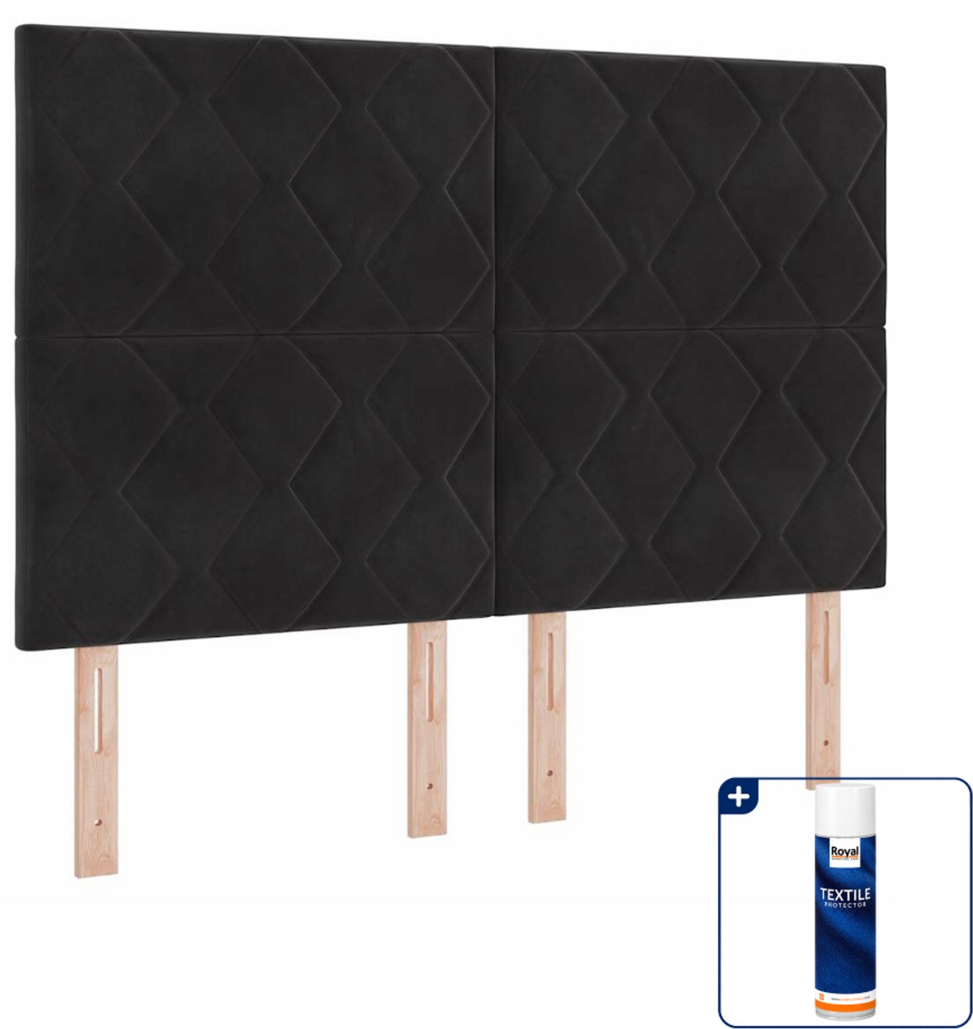 vidaXL LED boxspring Small double - 140 x 200 cm - zwart - Inclusief textielbeschermer 500 ml