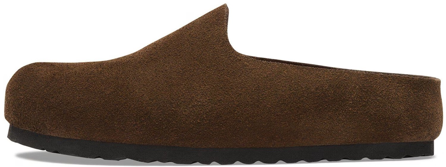 Birkenstock-Pantoffels Amsterdam Suede Leather Fashion Wear Volwassen Bruin