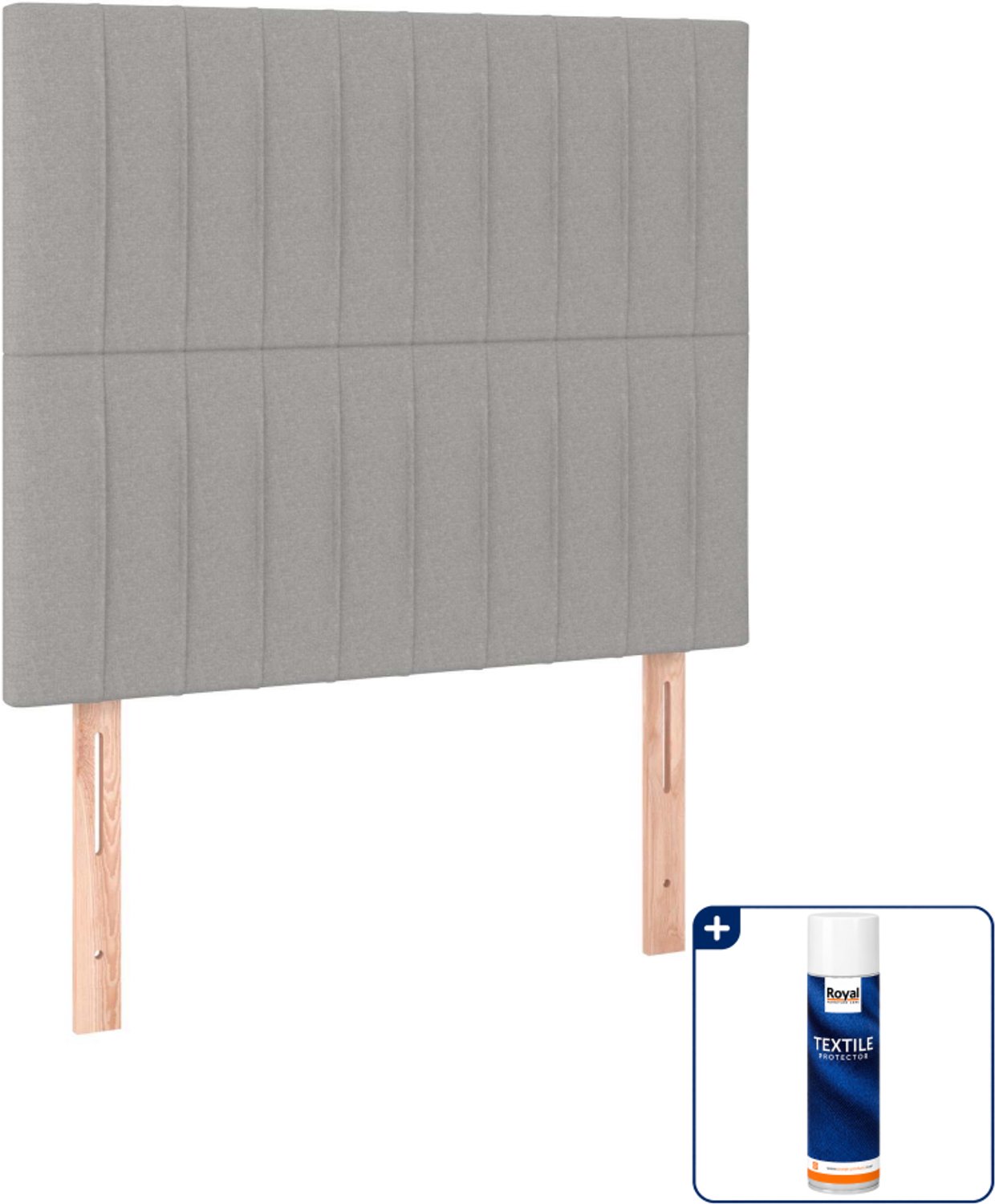 vidaXL boxspring met matras en bankje - 120 x 190 cm - lichtgrijs - Inclusief textielbeschermer 500 ml