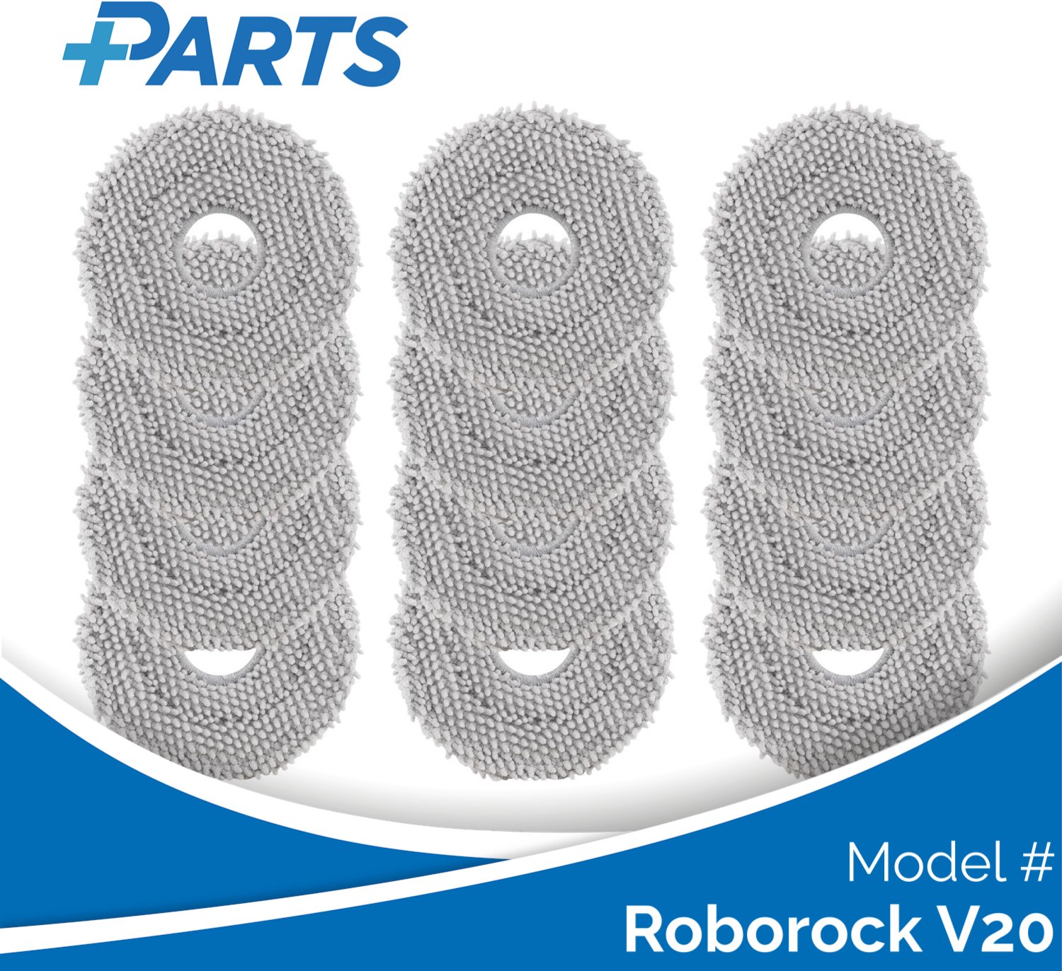 Plus.Parts Roborock V20 Dweilpads (12 Stuks, Plus.Parts® alternatief voor 8.02.0246) Overig