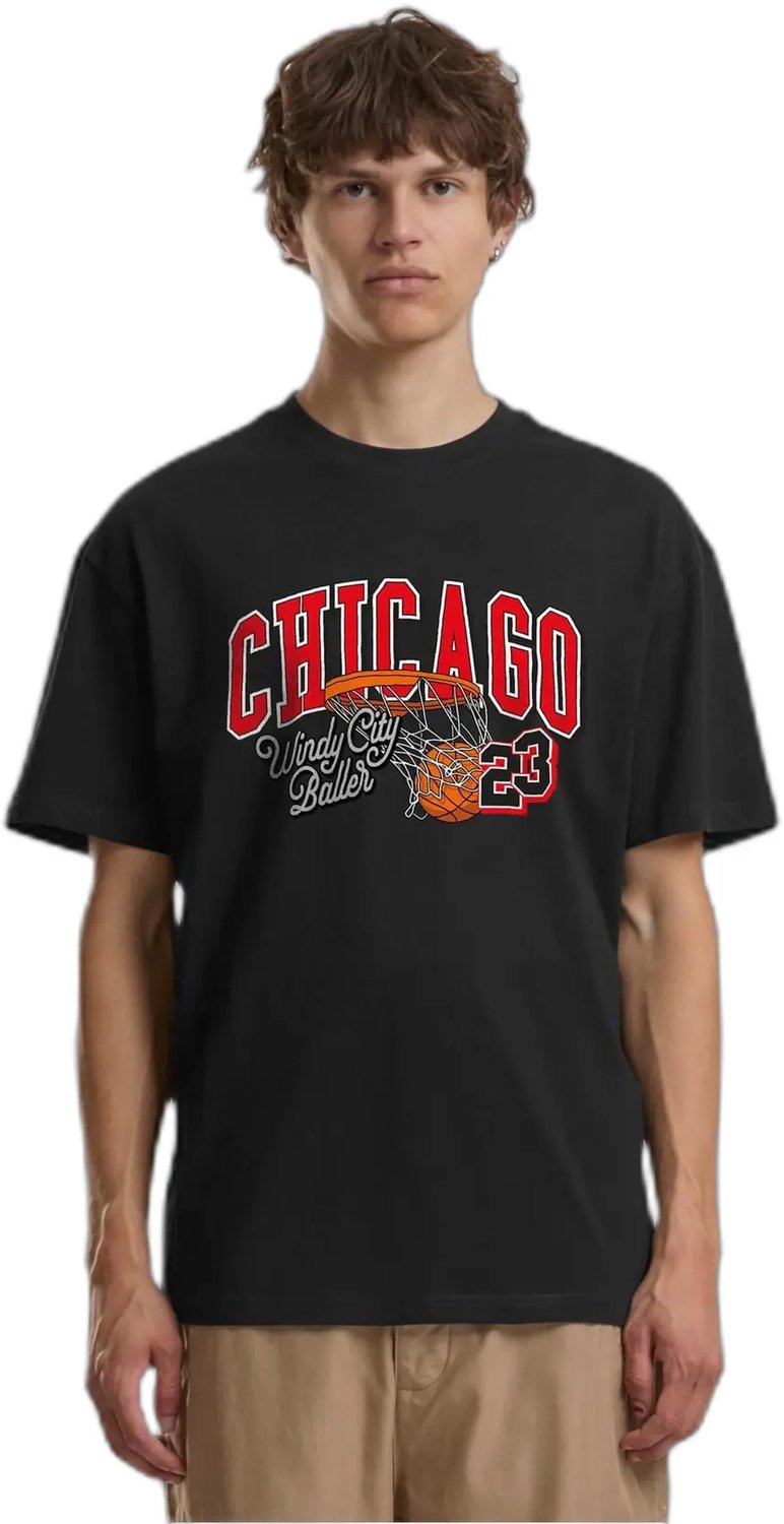 Oversized T-shirt Mister Tee Windy City Baller Zwart