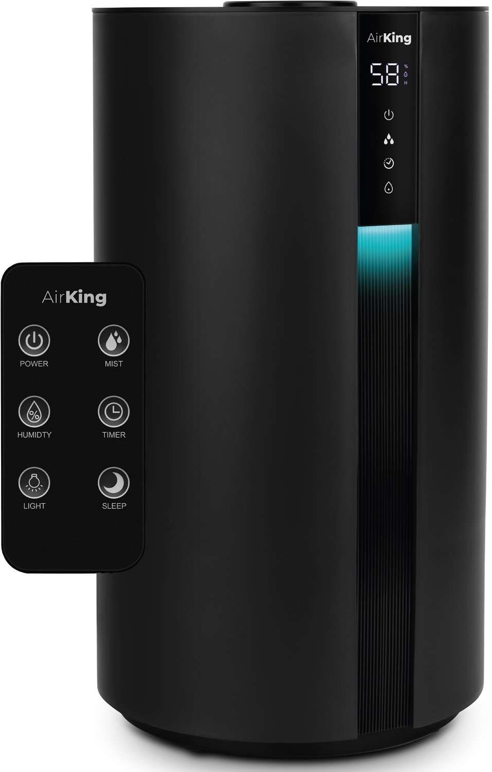 Bol.com AirKing Luchtbevochtiger - Humidifier Zwart - Bevochtiger woonkamer huiskamer slaapkamer - Topfill - 3.5 Liter - Hygrome... aanbieding
