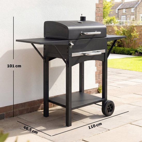Houtskool Barbecue - Metaal - Zwart - 110x46.5x101cm - Buiten Gebruik — afbeelding 2