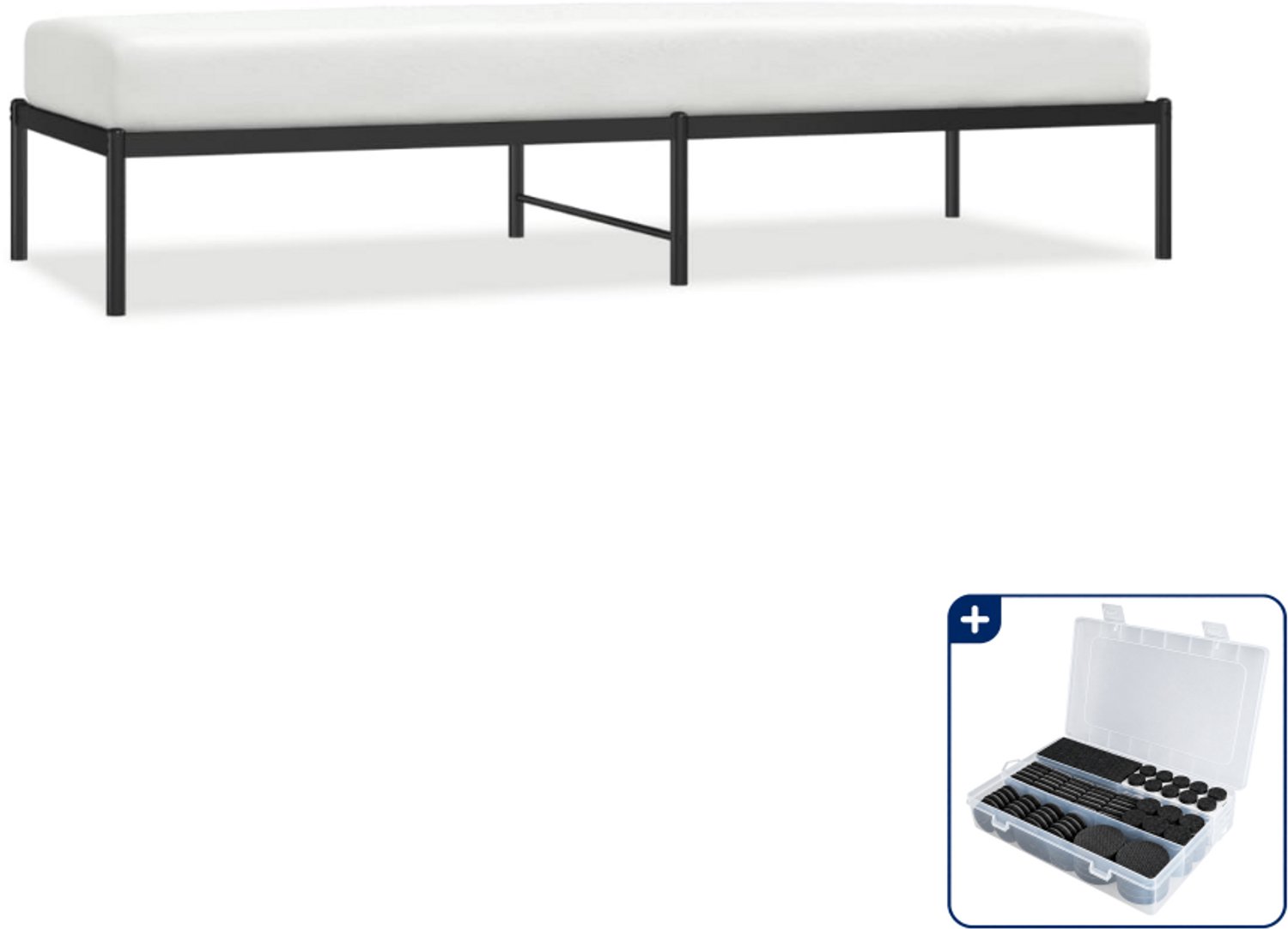 vidaXL bedframe - 80 x 200 cm - staal - zwart - Inclusief antikrasvilt 177-delig