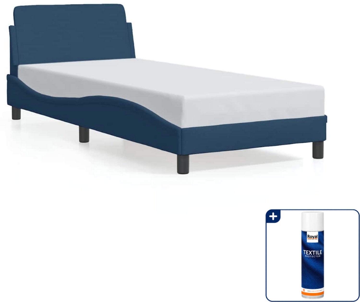 vidaXL Dover bedframe - 80 x 200 cm - stof - blauw - Inclusief textielbeschermer 500 ml