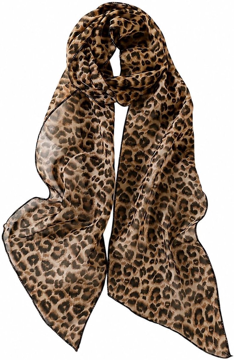 Dames sjaal, luipaardpatroon zijden sjaal design, bandana