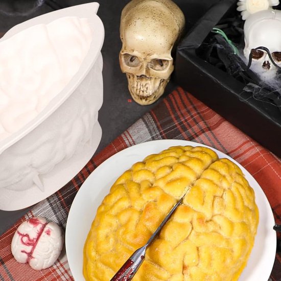 Siliconen vormen bakvorm hersenen cakevorm siliconen cakevorm Halloween mousse zeep hersenen vorm pompoenvorm motief bakvormen orgel — afbeelding 3