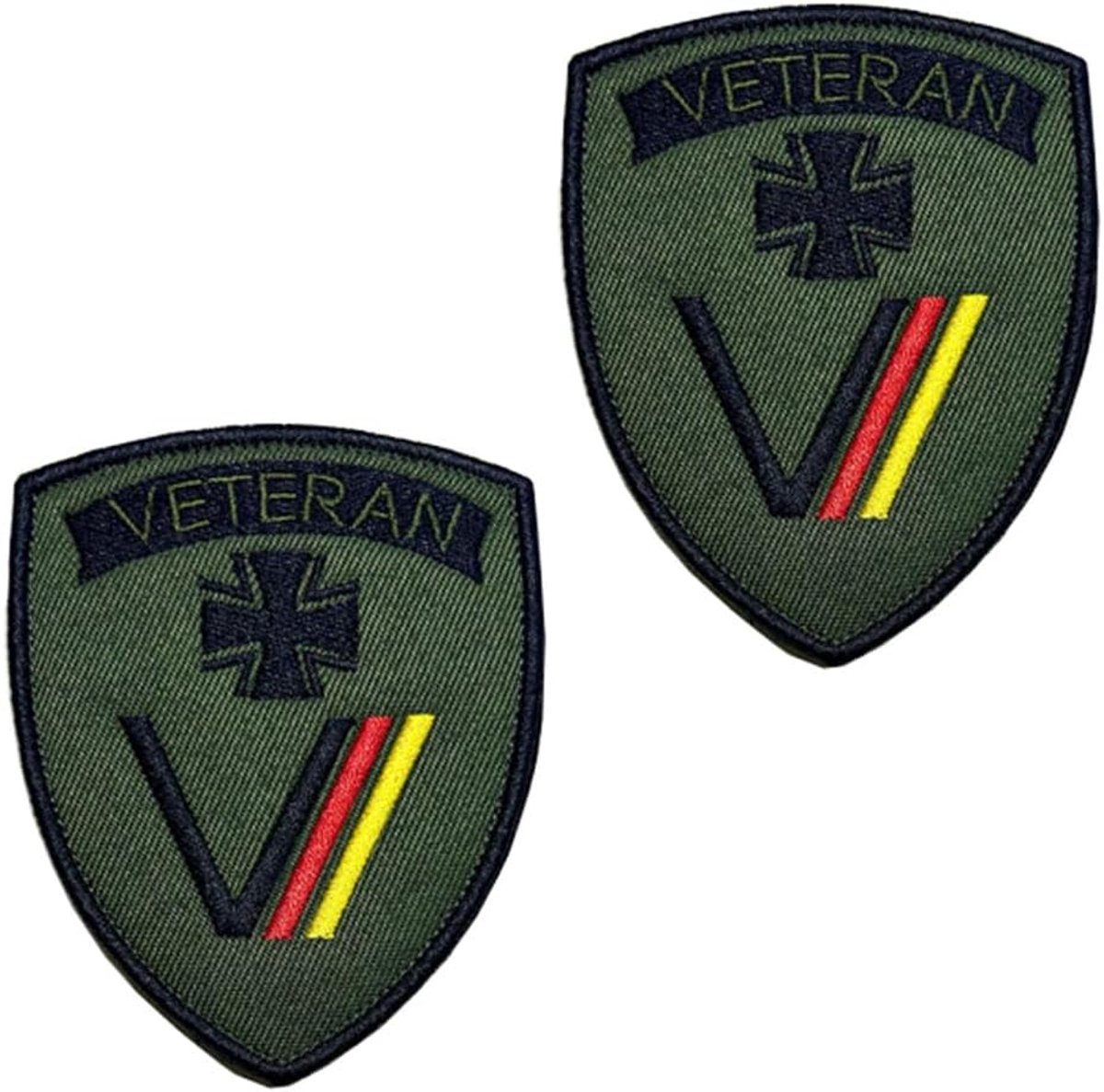 2 stuks Bundeswehr-veteranen-vlagpatch afneembare patches met Borduurwerk tactische militaire patch applicatie voor jas rugzakken kleding tassen vest
