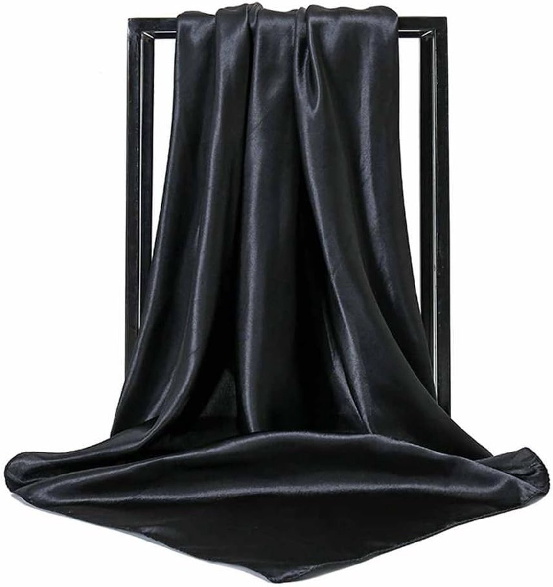 2 stuks zijden halsdoek voor dames, elegante zijden sjaal, satijn, bandana, hoofddoek, vierkante sjaal, zijde, zakdoek, eenkleurig, hoofdwikkelsjaal, voor vrouwen, flight attendant match, 90 x