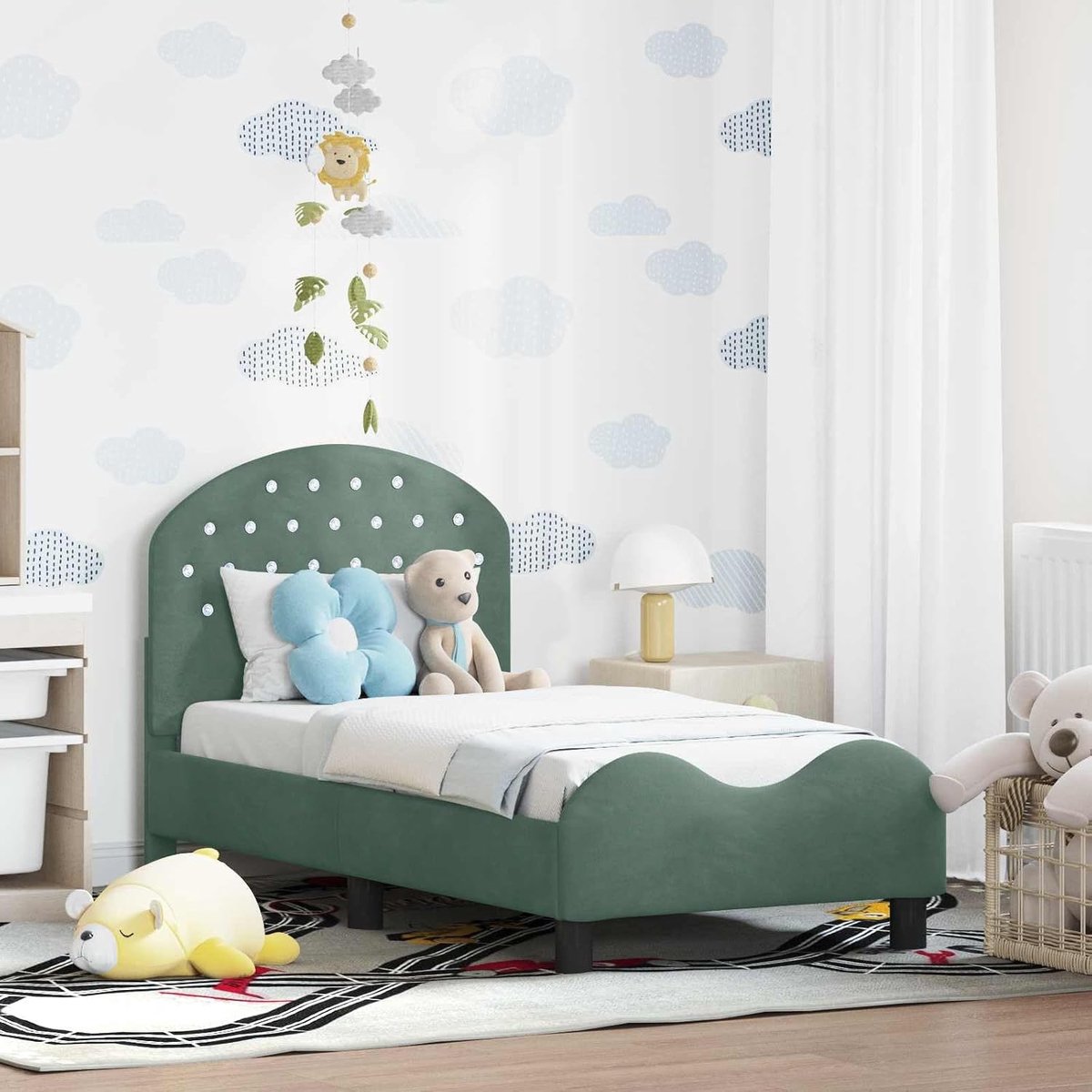 Peuterbedframe modern minimalistisch 70x140 cm zeegroen