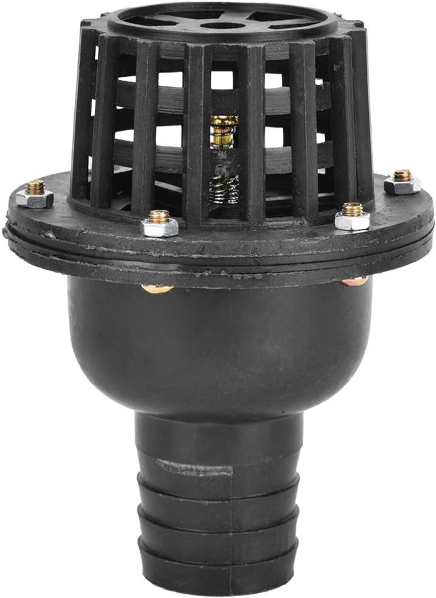 Terugslagklep voor Waterpomp, PVC, Zwart, Lagedruk, 1.5 inch, Voetklep met Schroefdraad, Vloeistofmachines