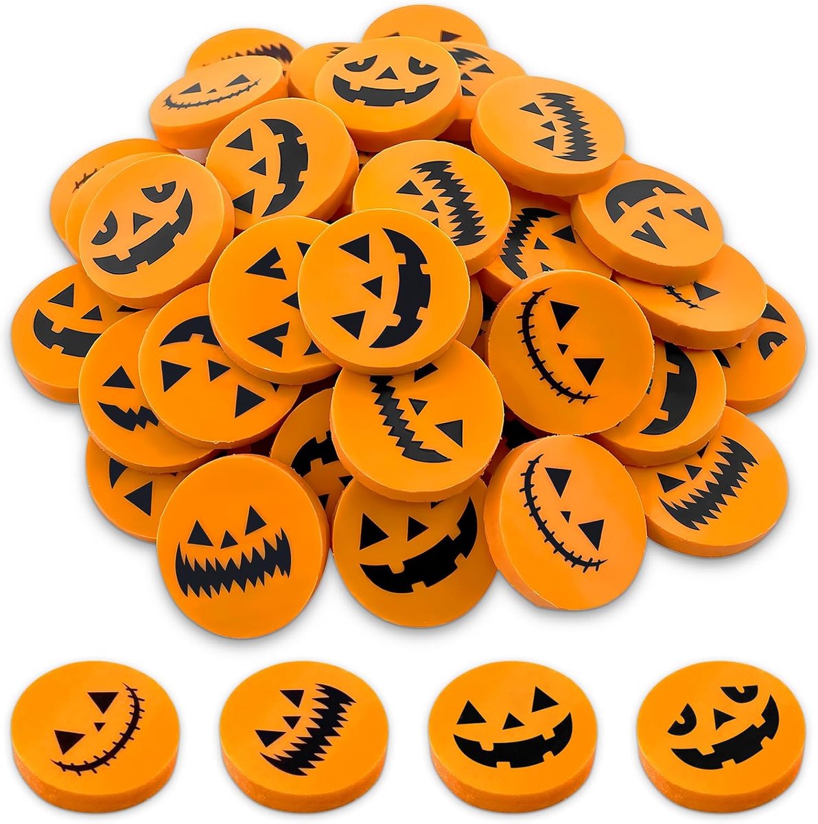 Gummen voor Halloween, mini-gummen, pompoengummen, gummen in pompoenvorm voor kinderen, voor Halloween-feesten, kinderverjaardag