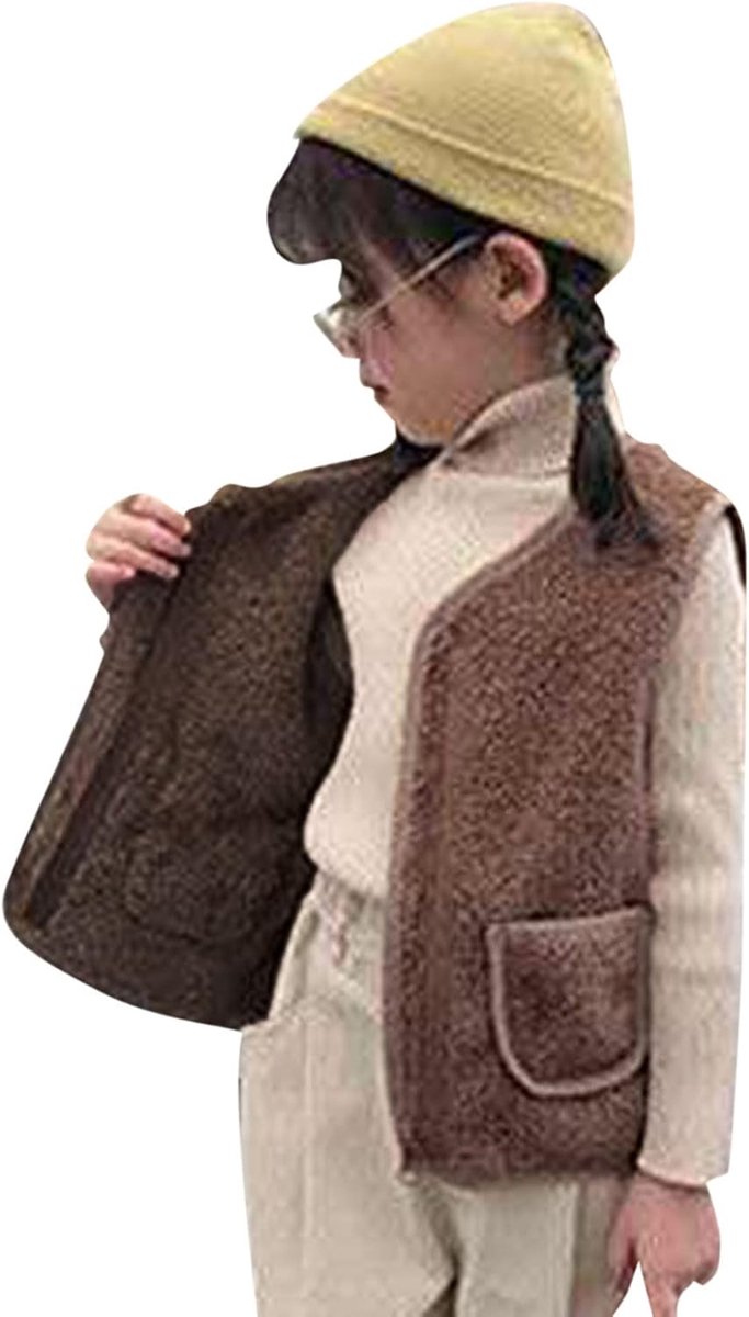 Peuters kinderen meisjes jongens solide warm dik lente winter mouwloos vest kleding jas ritssluiting