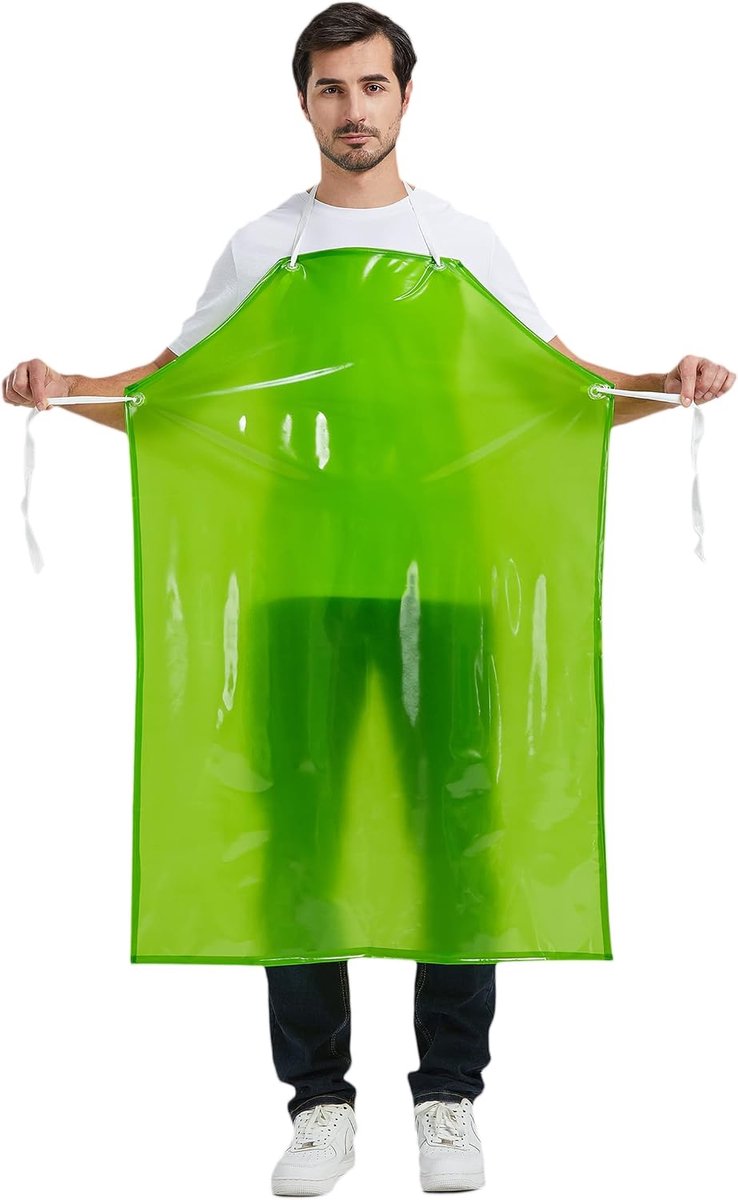 Slagerschort Groen Dun PVC - Waterdicht - Unisex - Ideaal voor het afspoelen - ShopVlot