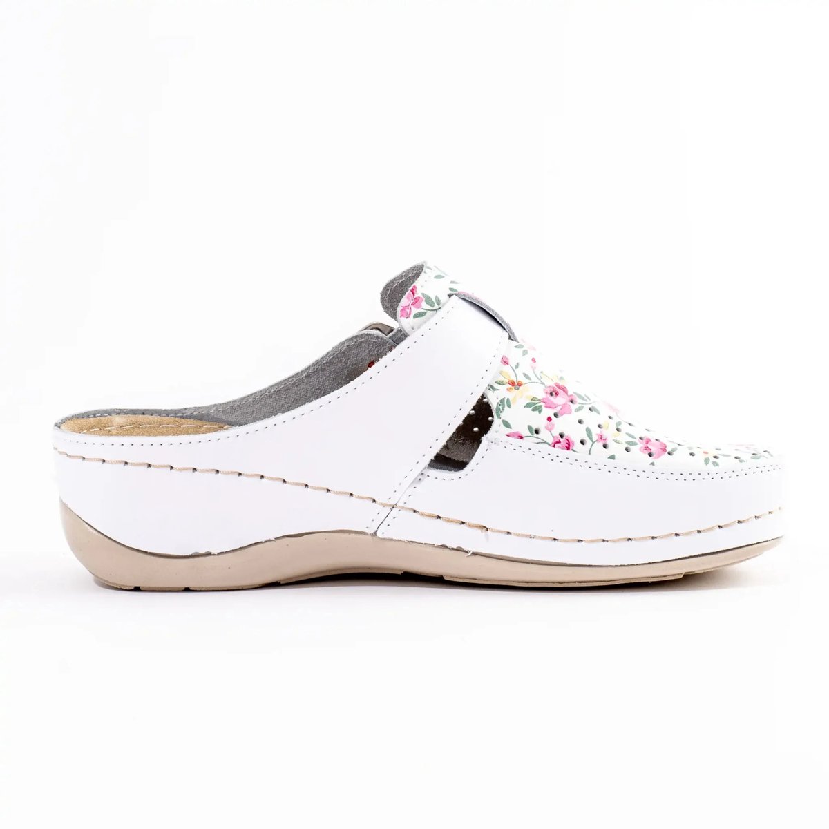 Medische klomp Melisa Print Bloemen Wit maat 39 - Clogee