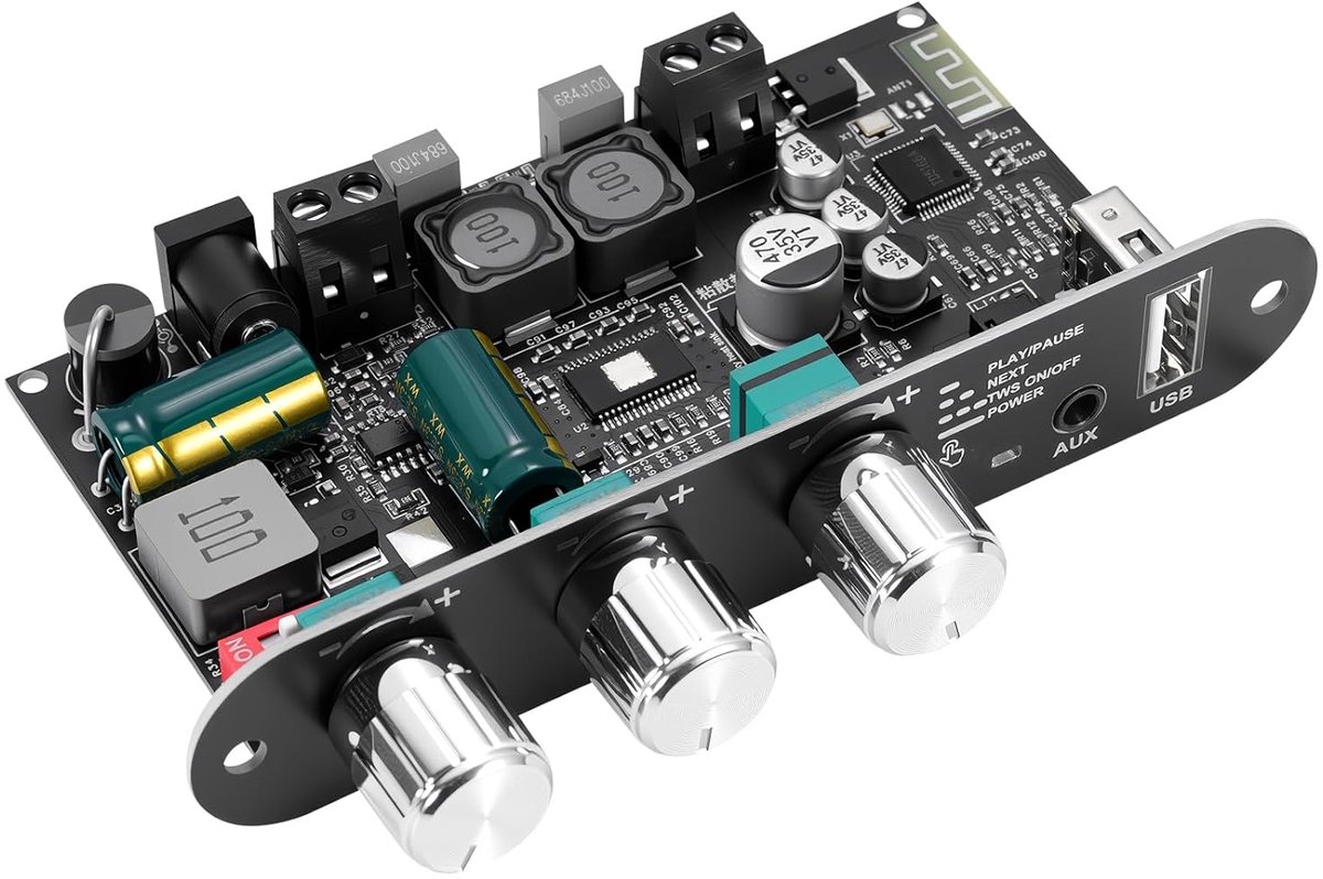 SnelShoppen - ZK-1001U Bluetooth 5.3 Mono Versterker, HiFi Stereo met TWS & Boost Switching, 100W Vermogen, Mini Audio Versterker voor DIY Thuis & Bui