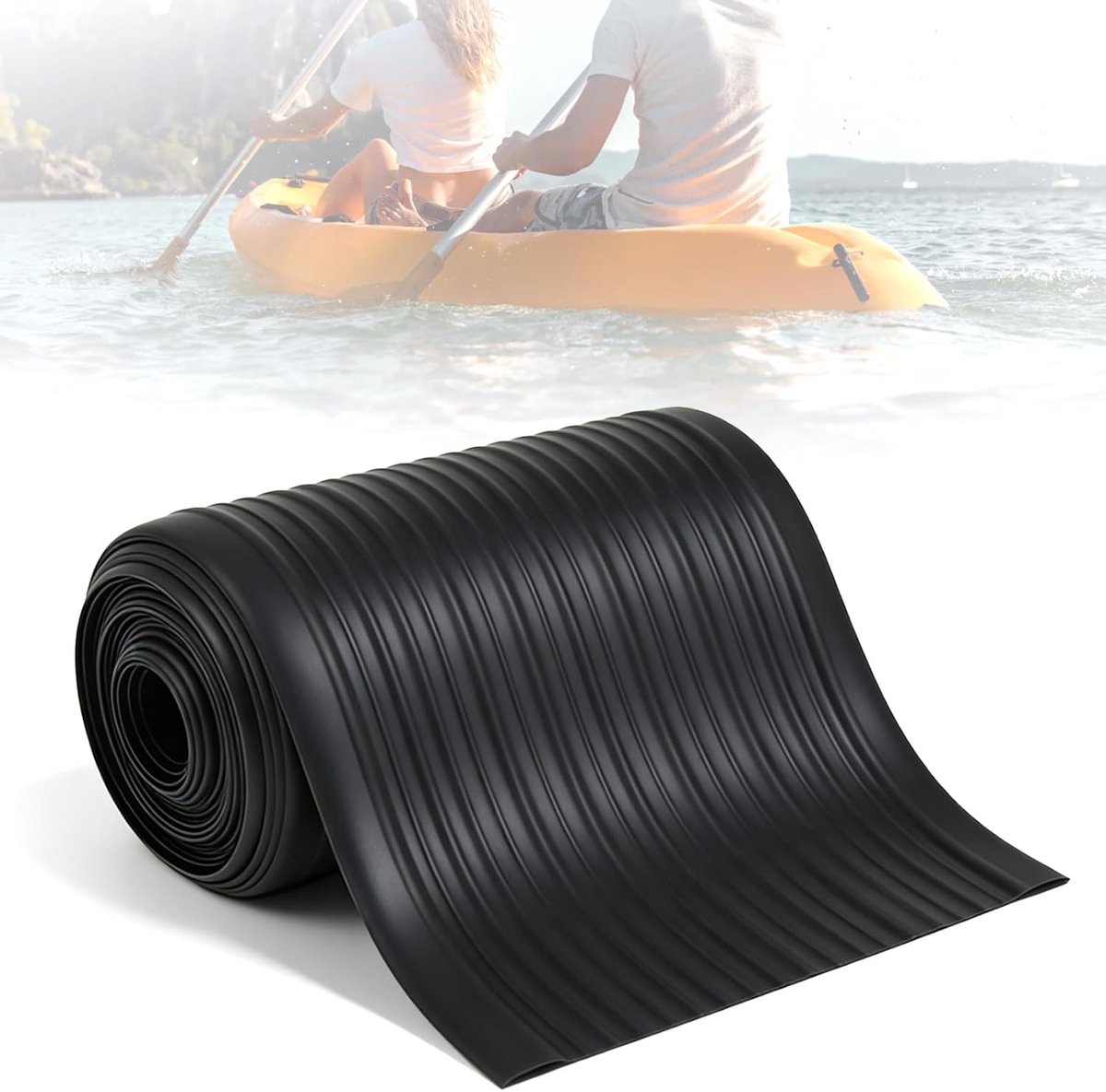 Rubber boot beschermstrip 5 m x 20 cm - zwarte lekbescherming - slijtvast materiaal - bescherming voor kajaks en kano's - ShopVlot