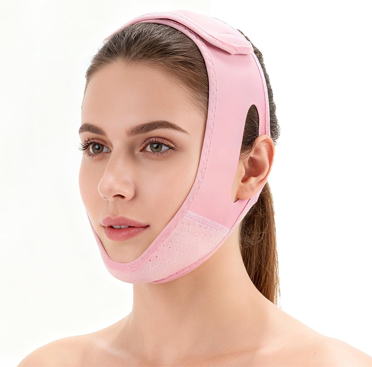 SnelShoppen - Chin Strap voor Slapen en Dubbele Kin Reducer, V-Line Lifting Masker voor Mannen en Vrouwen - Herbruikbare Kaaklijn Shaper, Gezicht Scul