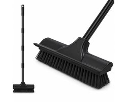 BOTC Schrobber met Vloertrekker & Steel - 2-in-1 Schoonmaakborstel - Verstelbaar tot 152 cm - 35,5 cm Breed - Voor Badkamer, Vloer & Zwembad - Zwart