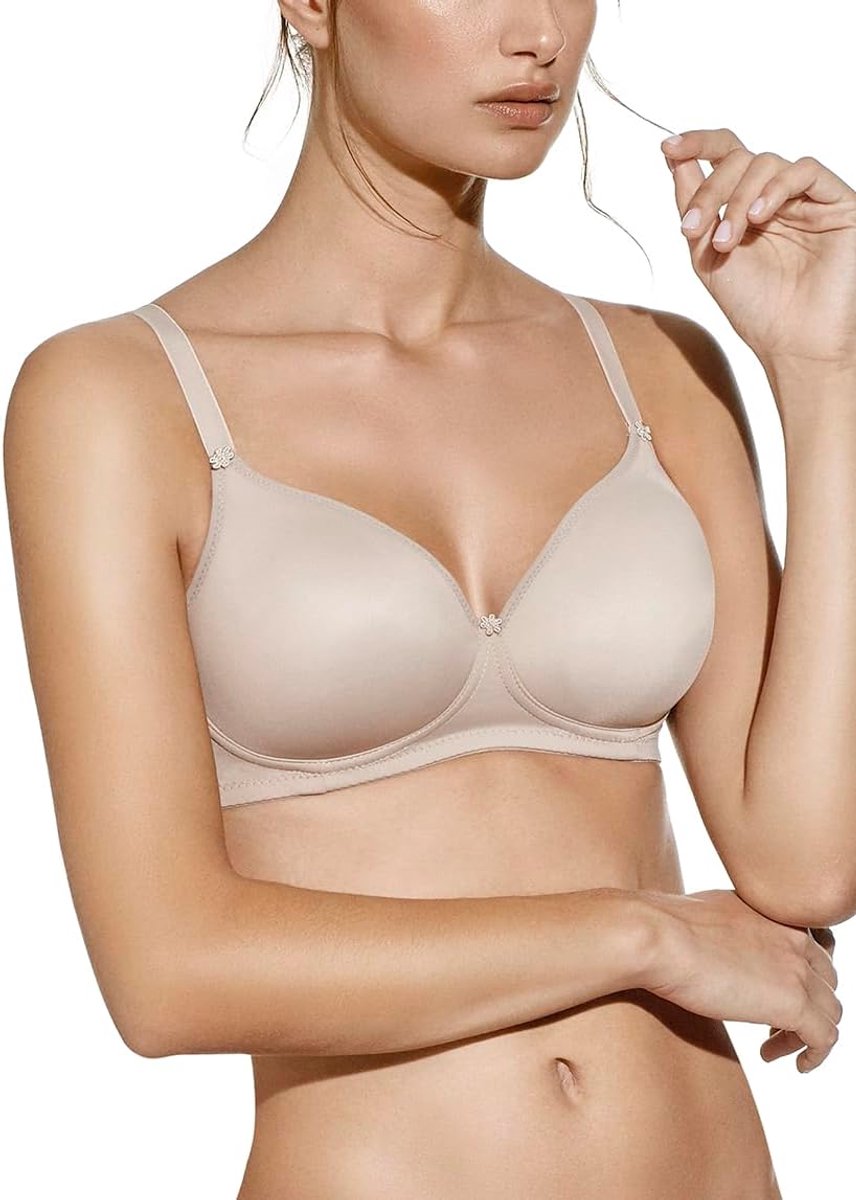 Draadloze bh B-cup 80C - gewatteerd - basic beige - ultiem comfort - ShopVlot