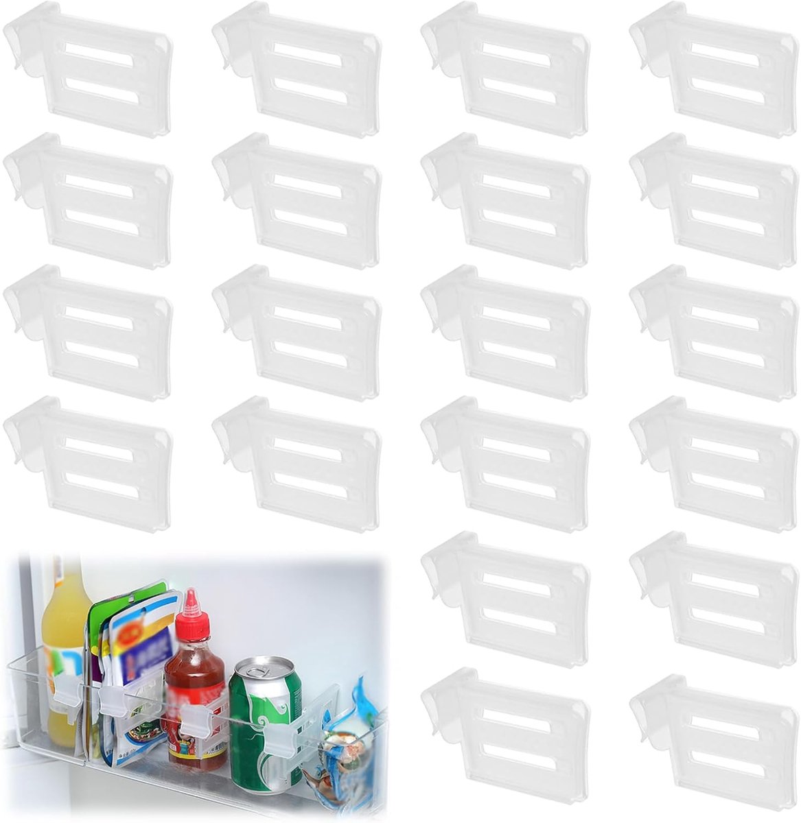 Scheidingswanden voor koelkast - 20 stuks - verstelbaar 8-12 cm - ruimtebesparend - organiseer je koelkast - ShopVlot
