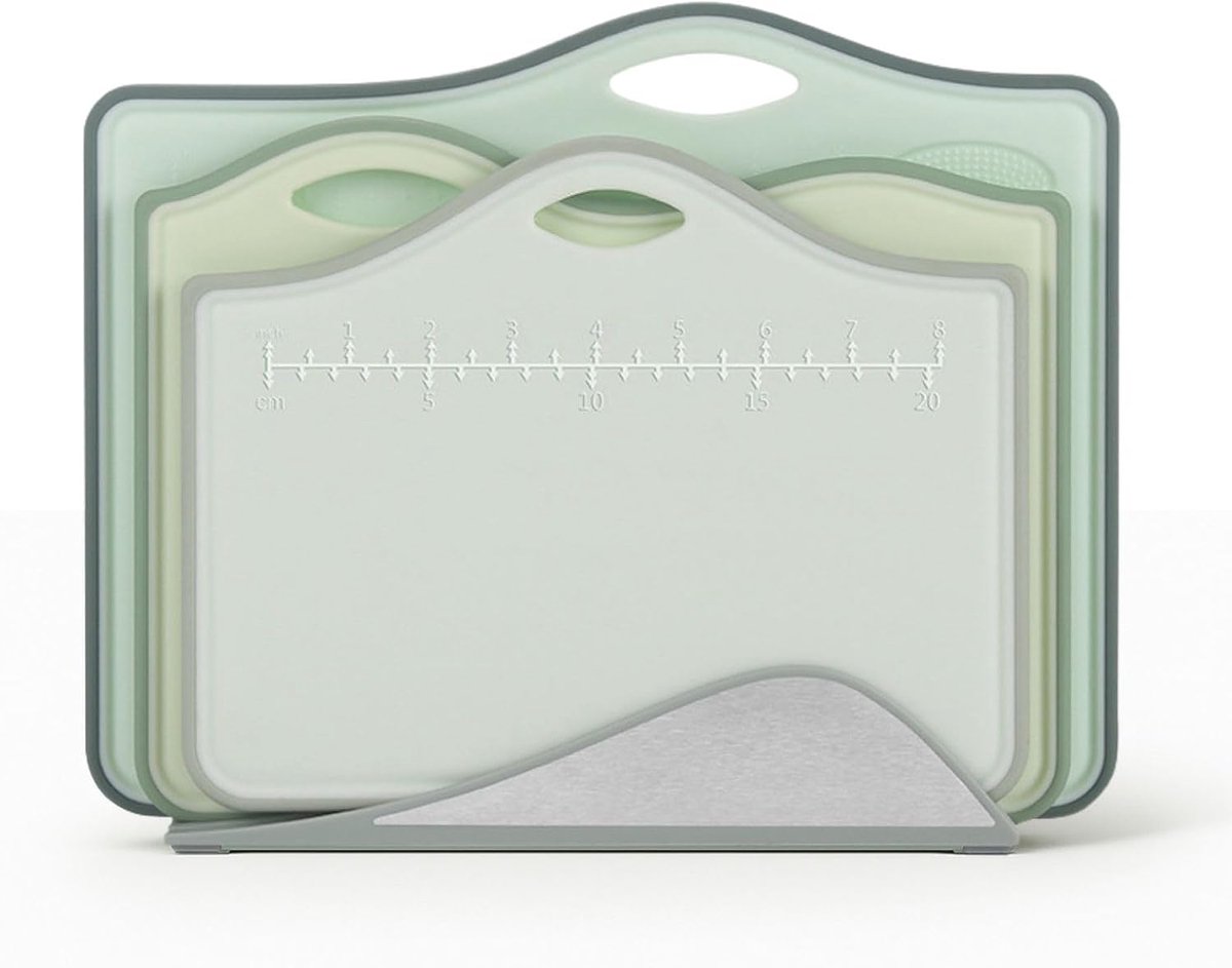 Snijplank Kunststof Snijplankenset met Standaard van 3 BPA-vrij 30x20cm Vaatwasmachinebestendig Snijplanken Set Groot Zwart Antislip met Rek Houder Keuken een Handigen Kleur Index (M)