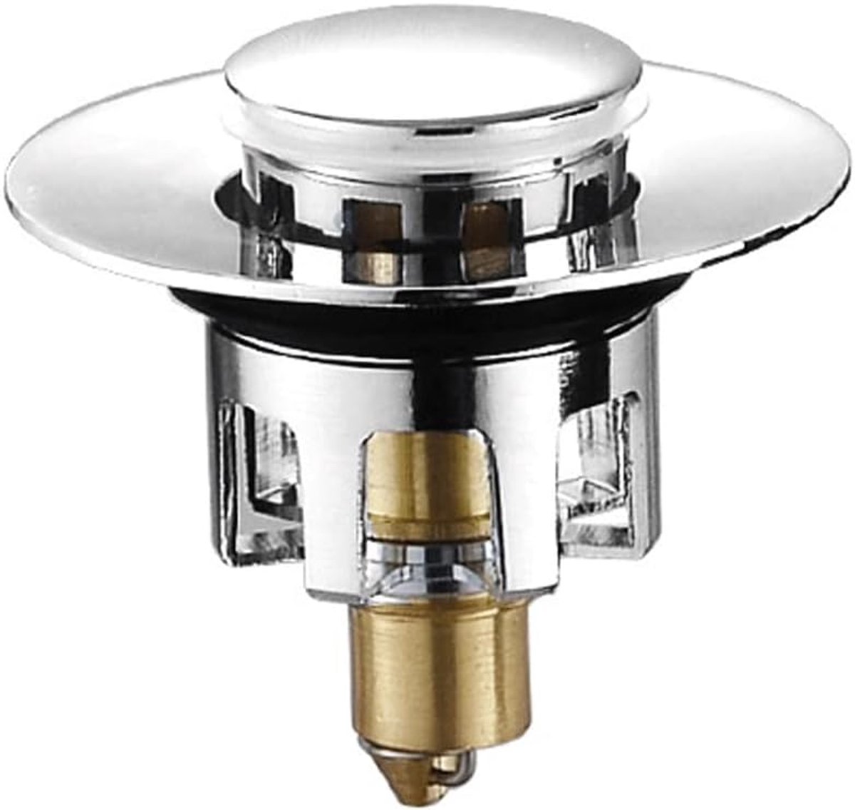 Pop-up Gootsteenplug Messing Bounce Core Push-type Duurzame Badplug Afvoerfilter Geschikt For Wastafel(34~38mm)