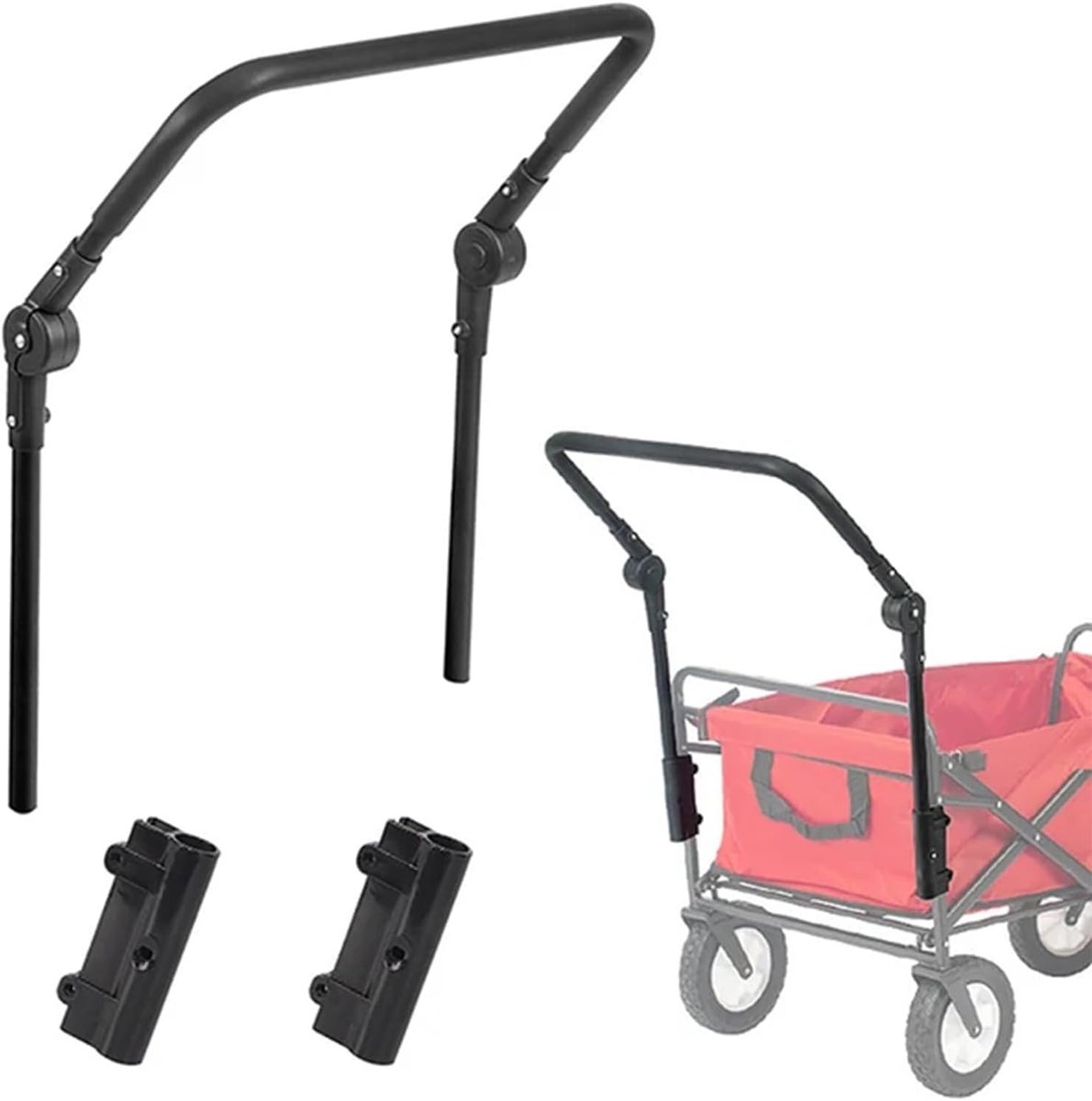 Schuifgreep voor bolderkar, opvouwbare multifunctionele wagen, reserveonderdelen, universele bolderkar, opvouwbaar, karrenstang voor handwagen, opvouwbare handwagen, transportwagen, telescoopstang