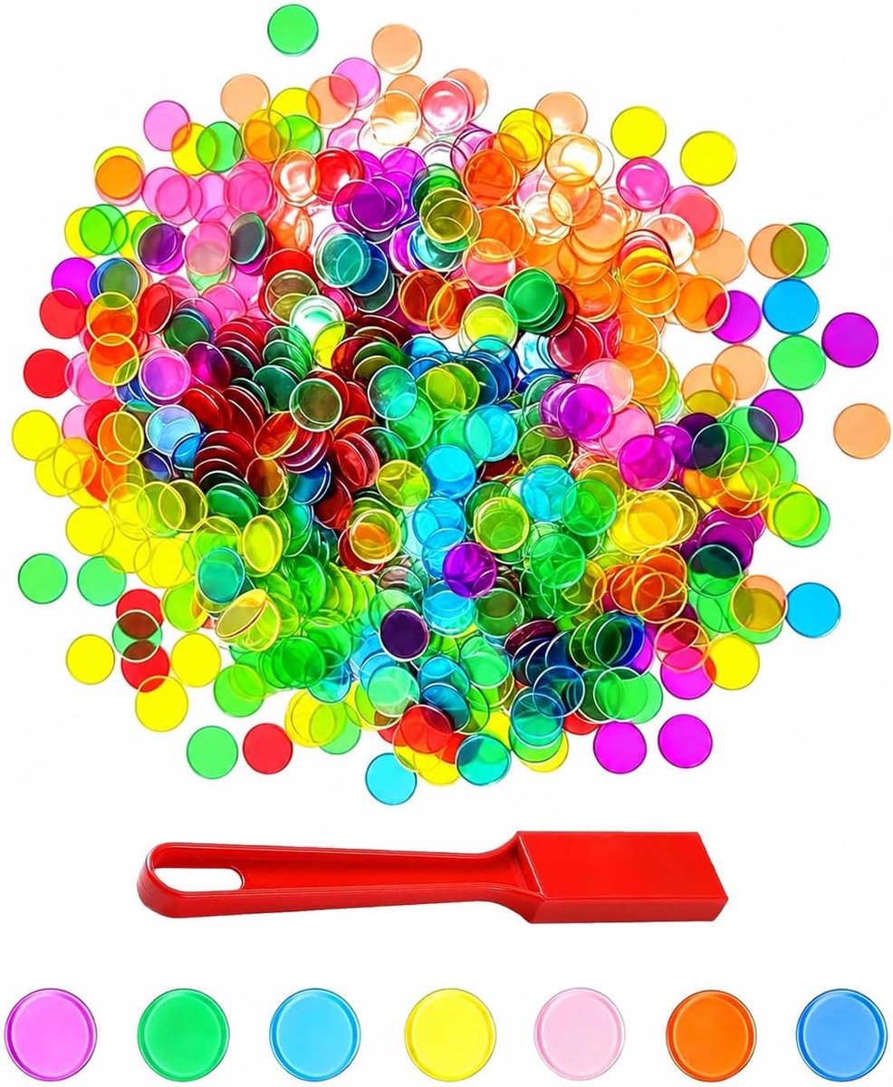 Magnetstab met 100 kleurrijke Bingo Chips Set, Magnetische staven en chips voor kinderen, Leren speelgoed, Sensorik spel, Pedagogische tellen spel voor school en voorschool, Kleurrijke