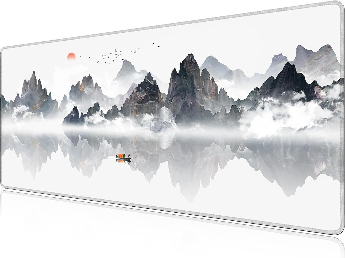 XXL Gaming-muismat met patroon, 140 x 60 x 0,3 cm, antislip bureauonderlegger, grote computer muismat (1400 x 600 x 3 mm, stijl 2)