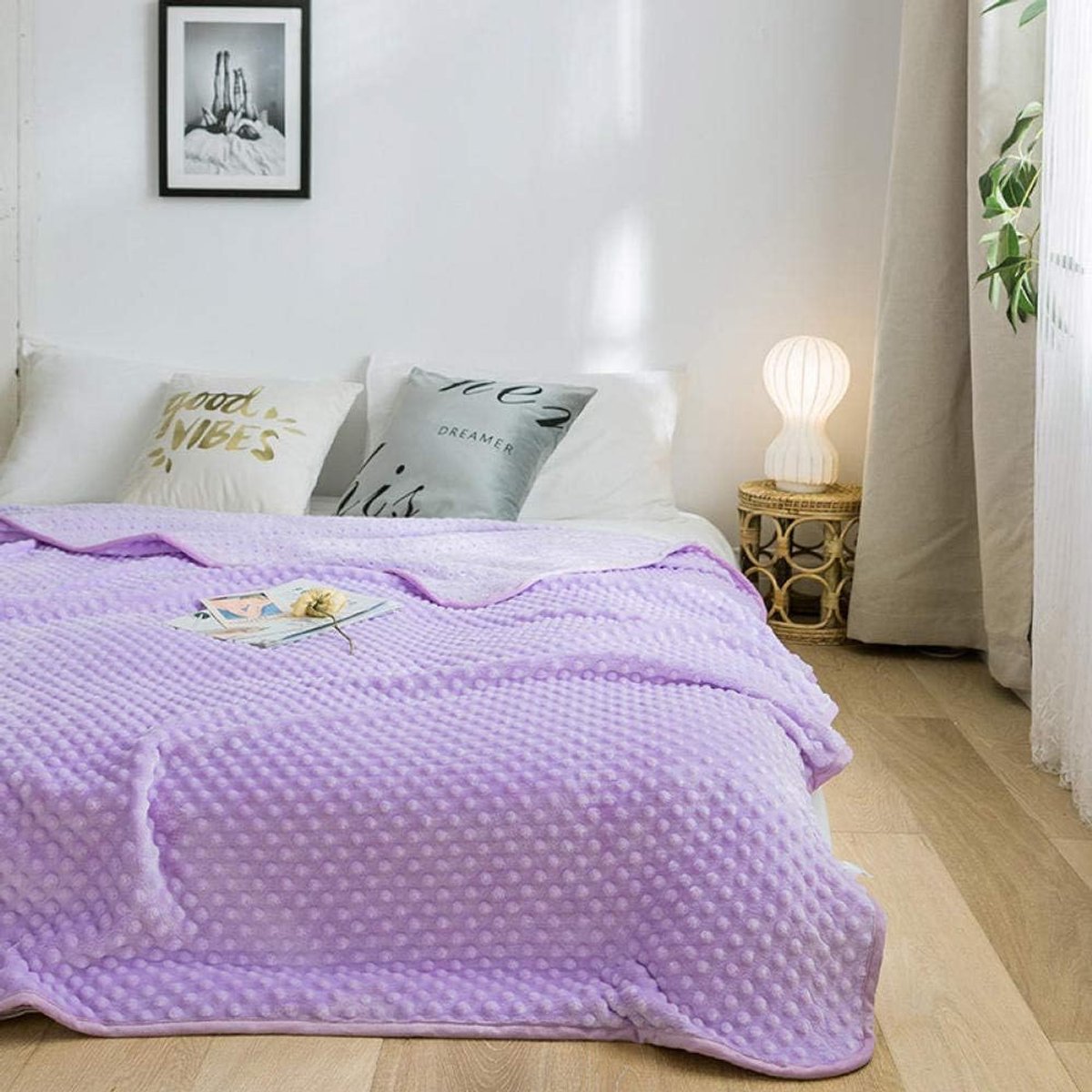Graden van comfort gewogen deken queen size voor volwassenen - gelijkmatige gewichtsverdeling met premium glaskralen | Warme zware deken voor gebruik door één persoon -6_70x100cm