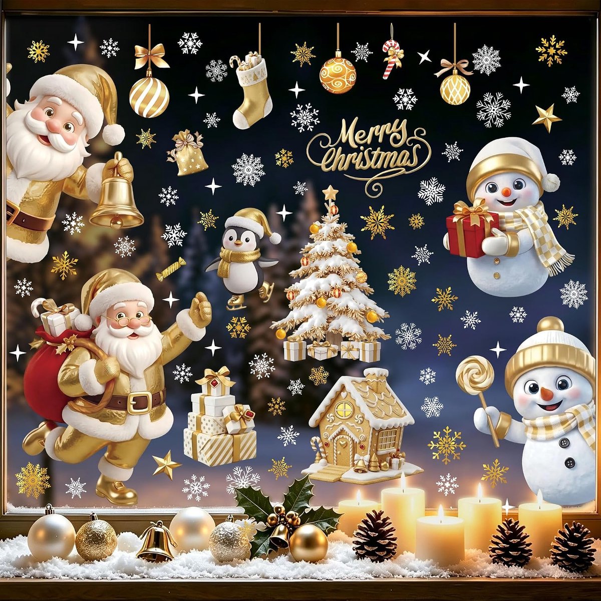 Raamstickers Klampt Xmas Decoraties Decals Geschenken