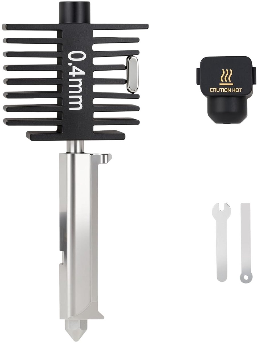 Hotend met 0,4 mm mondstuk van gehard staal en siliconen sok, compatibel met Bambu Lab A1 en A1 Mini, Hot End reserveonderdeel voor 3D-printers