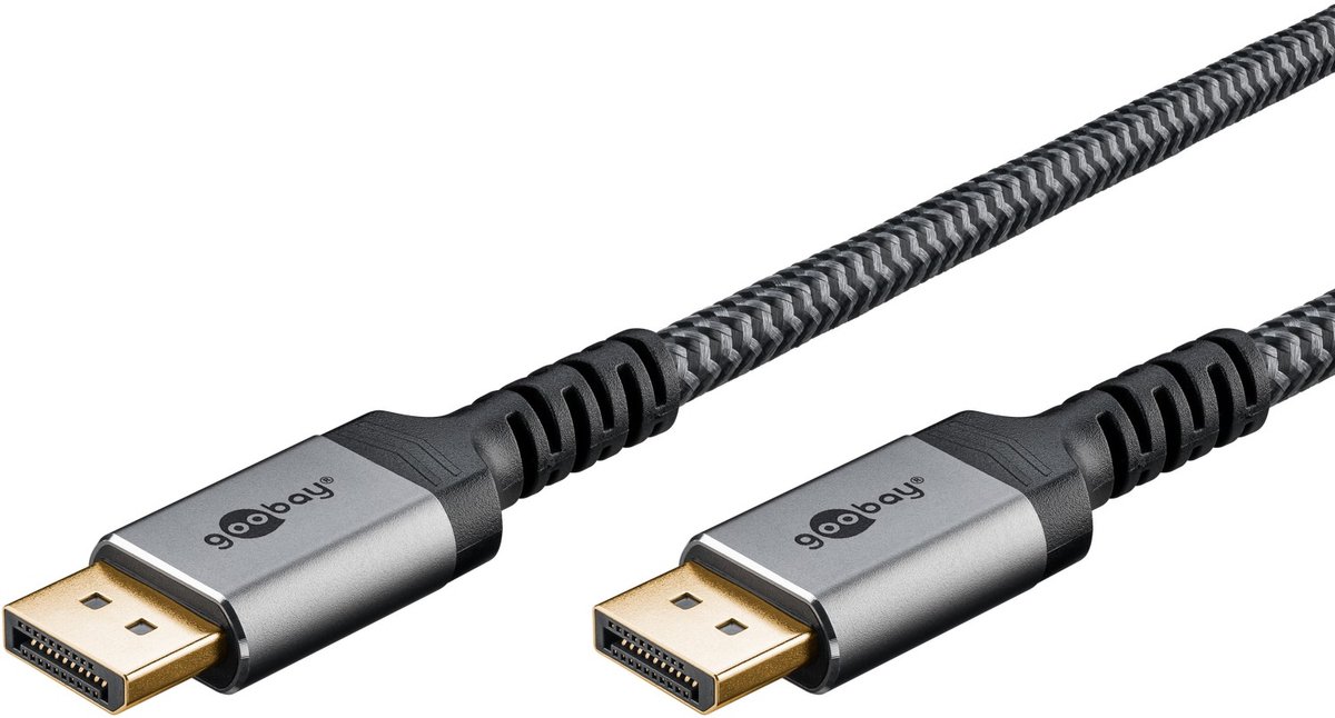 Image of Goobay DisplayPort-kabel 1.4, 32,4 Gbit/s (8K/60 Hz DSC), 3 m, zwart, in polyzak
