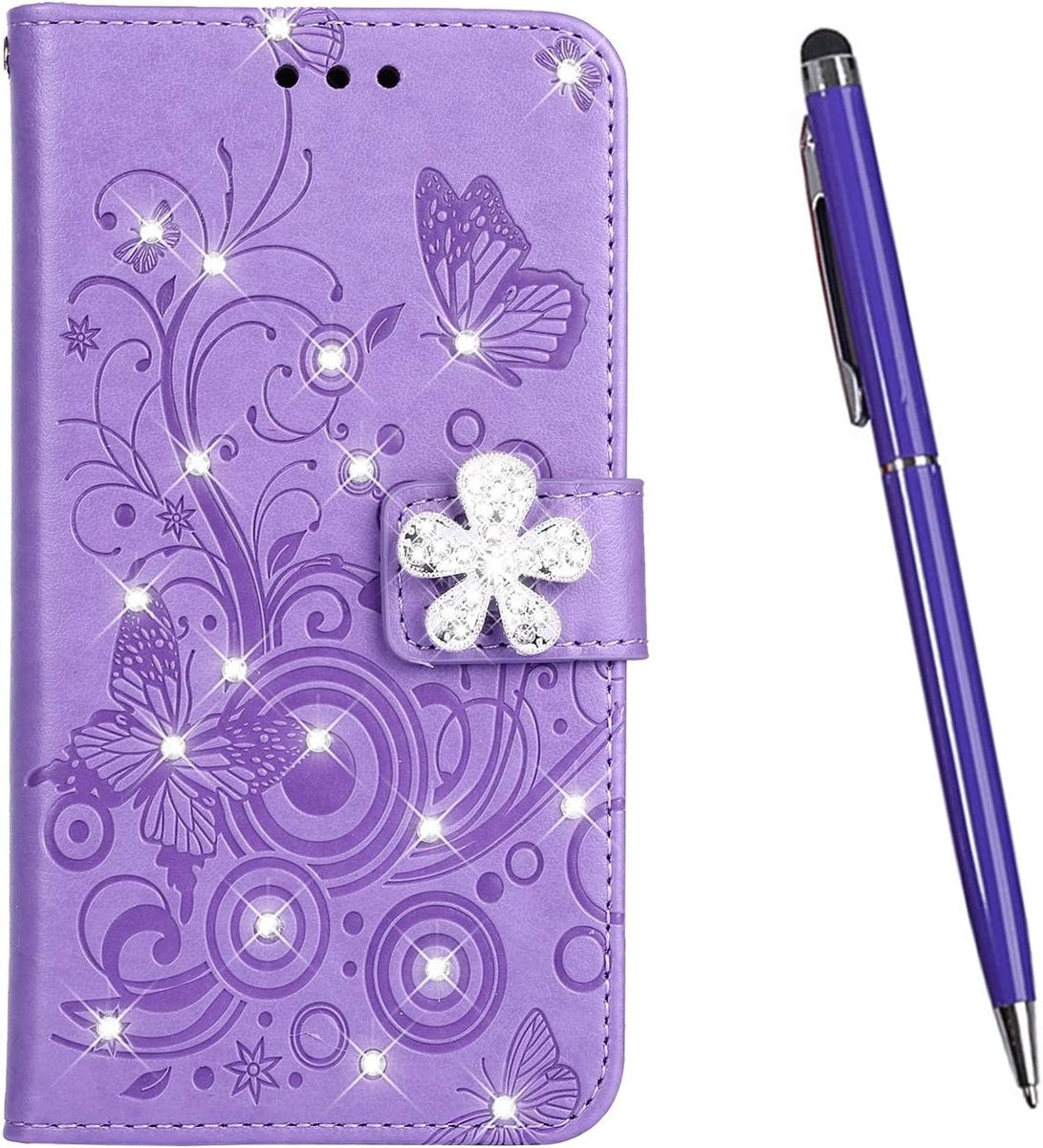Hoes compatibel met Samsung, [Diamond Series], Samsung Galaxy A40, lila