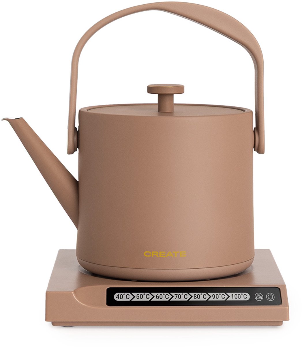 CREATE - Elektrische waterkoker 0,5 l met temperatuurregeling - Mokka - HATTORI