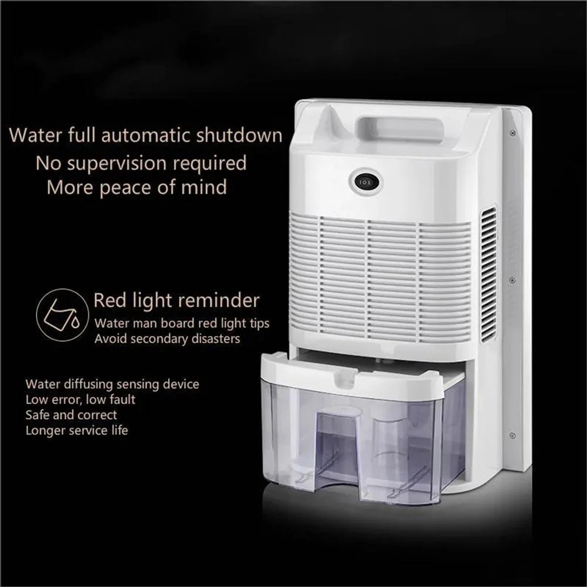 6Seven - Dehumidifier - Luchtontvochtiger - Ontvochtiger - Vochtvreter - Luchtreiniger - 2200 ml vocht per uur - Kleur wit