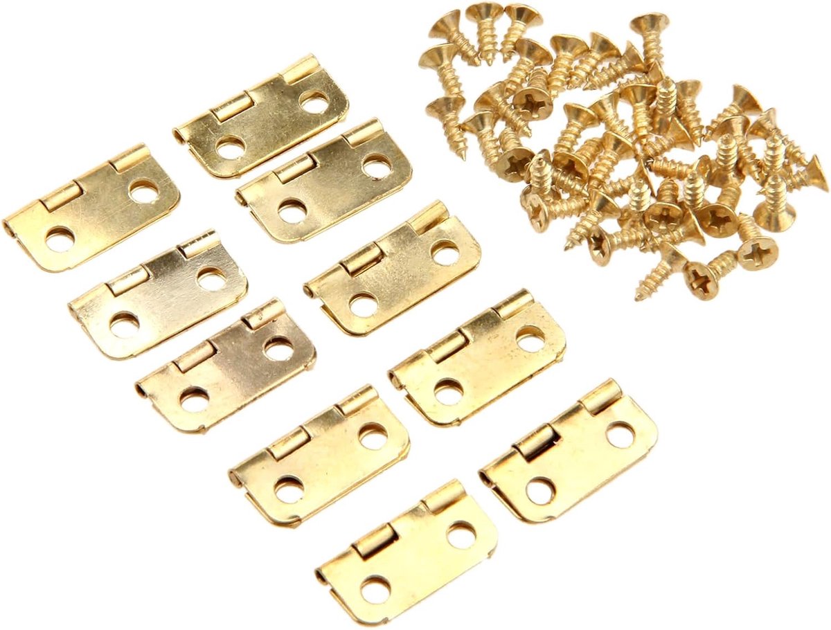 10pcs mini hinges gold stainless steel small hinges piano band mini connector tray butt hinges with replacement gold - ShopVlot