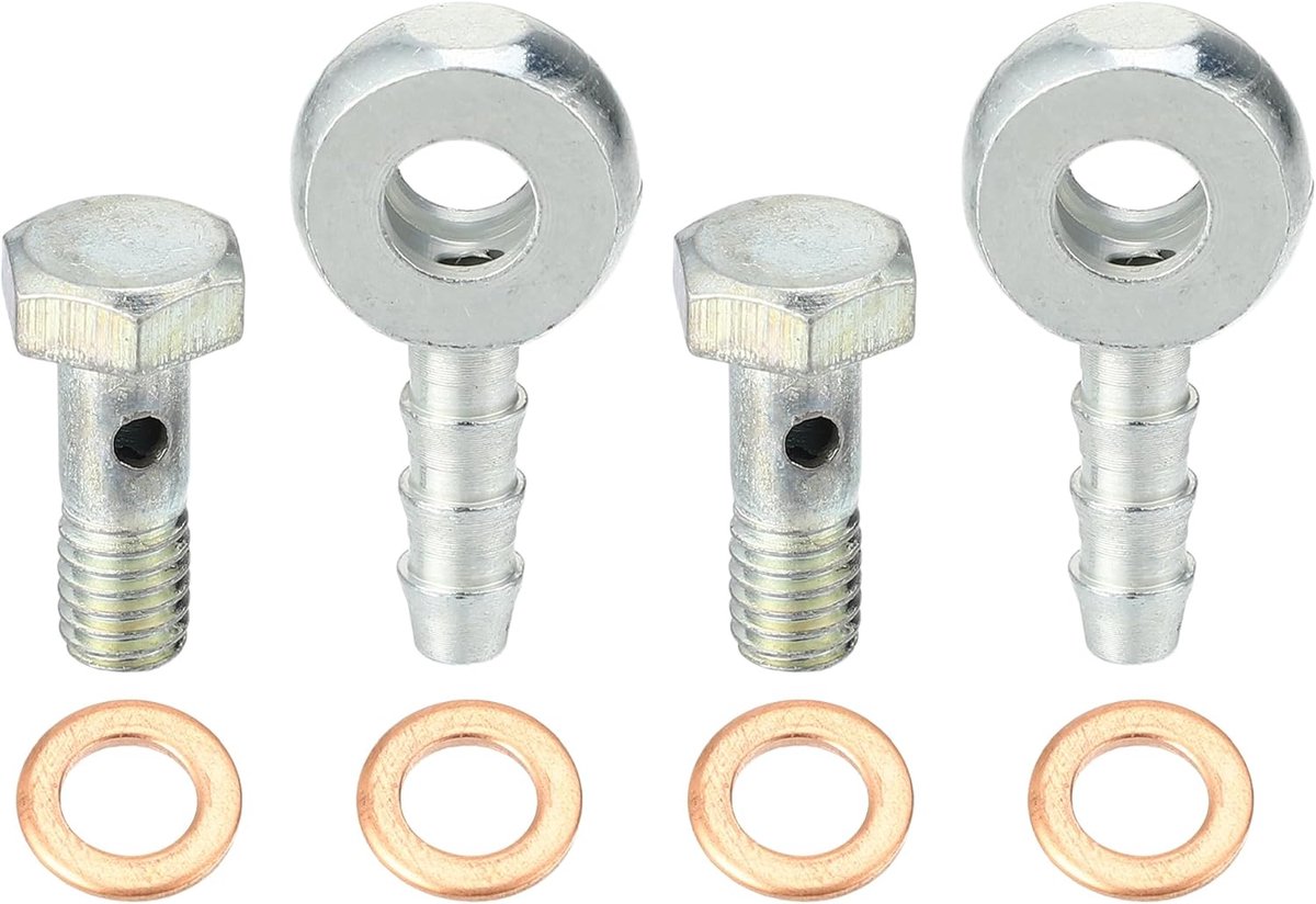A ABSOPRO 6mm ID 6mm OD Banjo Fitting Fuel Line Adapter Connector - 8 Pieces - ShopVlot