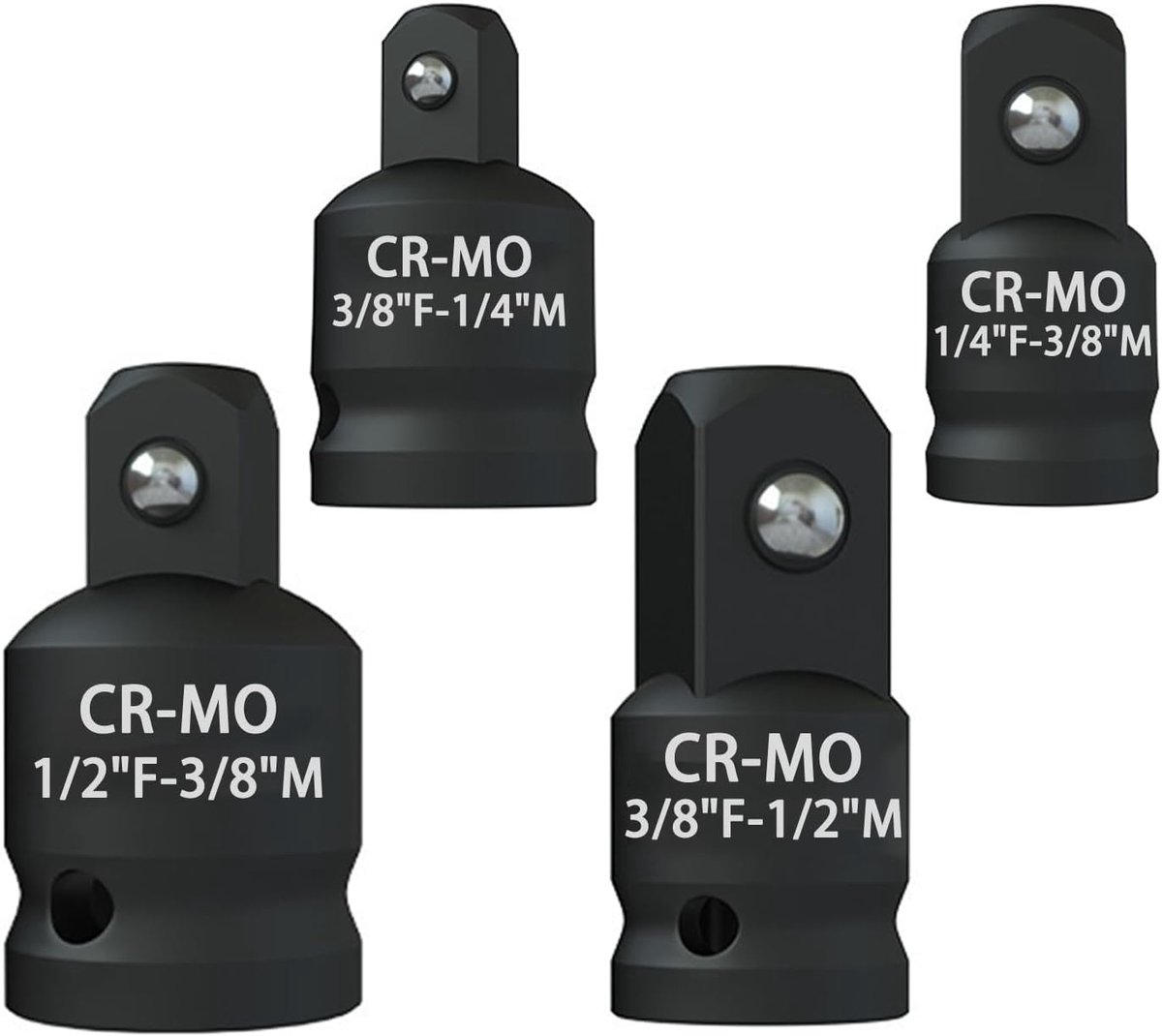 Adapter set 4-delige steeksleutel adapters - Cr-Mo staal - ideaal voor snel wisselen tussen maten - ShopVlot