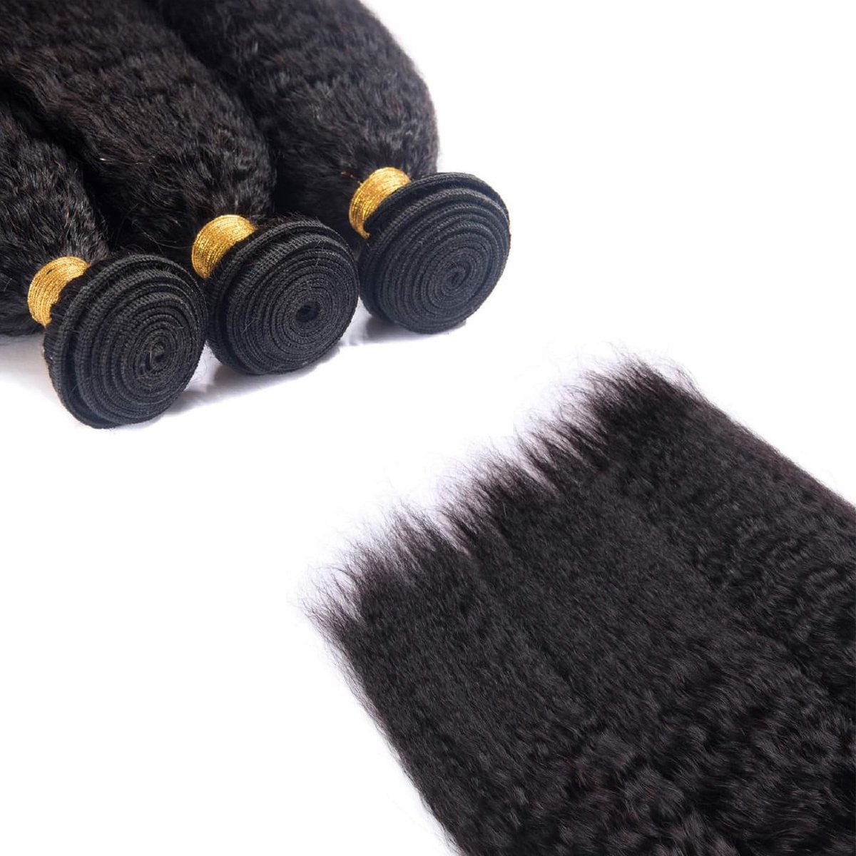 IFLY 9A Kinky Straight Human Hair Bundles (12 14 16 inch) Yaki Straight Brazilian Virgin Hair Weaves 100% onbewerkte - ShopVlot