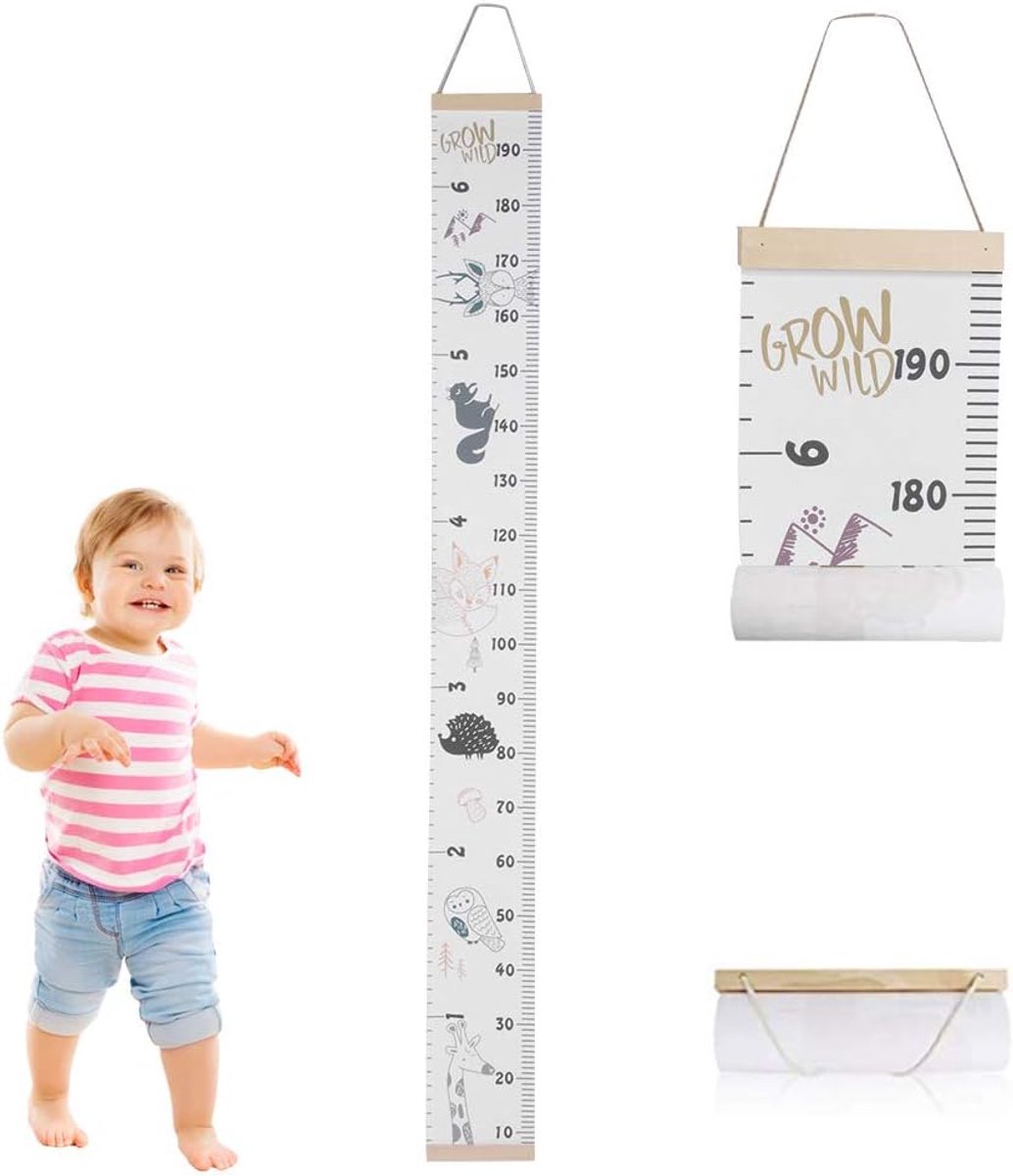 SnelShoppen - Kinderen Hoogte Grafieken Groei Muurstickers Draagbaar Decoratie Voor Peuters Baby's - Leuke Groei Meetlat In Diverse Kleuren
