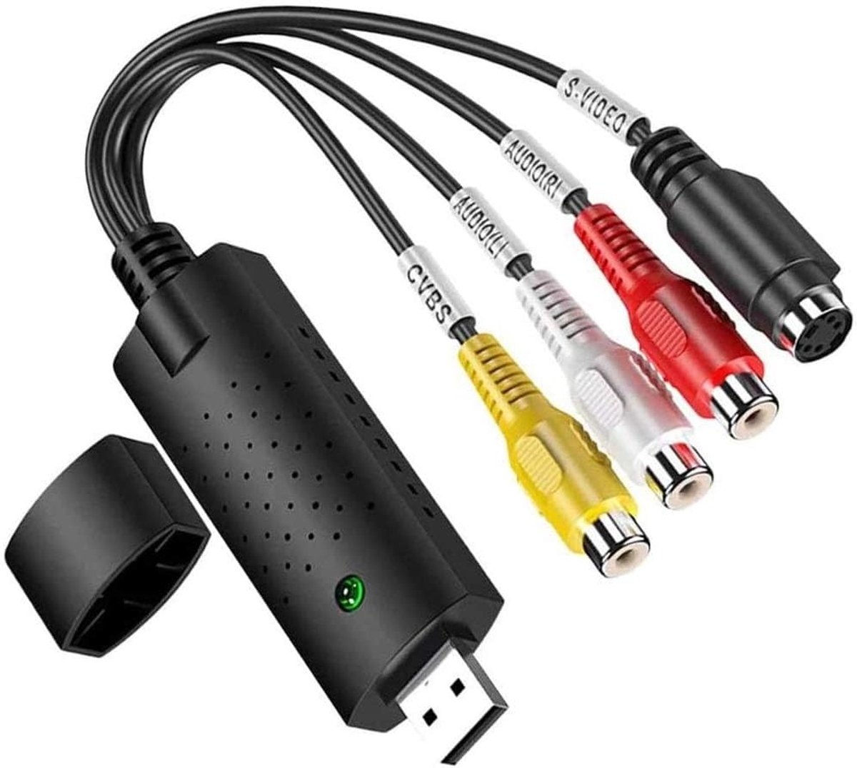 GLER VHS to Digital Converter, USB 2.0 Video Adapter with Audio Recording, Support NTSC, PAL, SECAM, Video Audio - ShopVlot