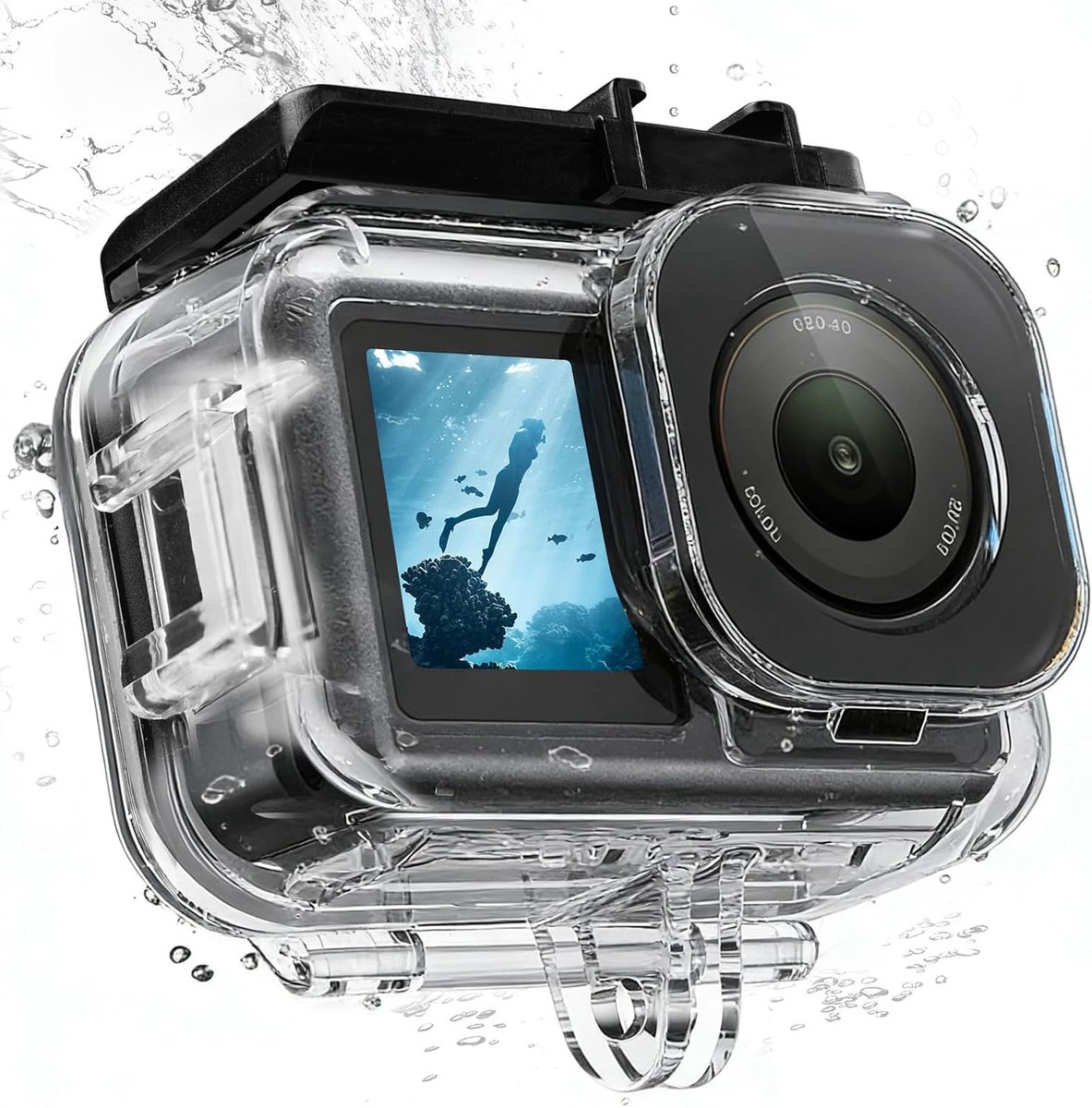 Waterdichte beschermhoes voor DJI Osmo Action 6, 60 m/197FT waterdicht behuizing, duikbehuizing Compatibel met DJI Osmo Action 6